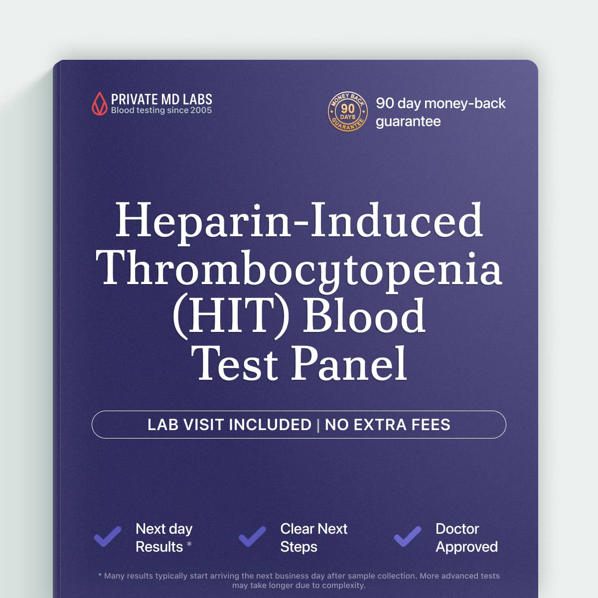 Lab panel for patients on heparin therapy at risk of low platelets