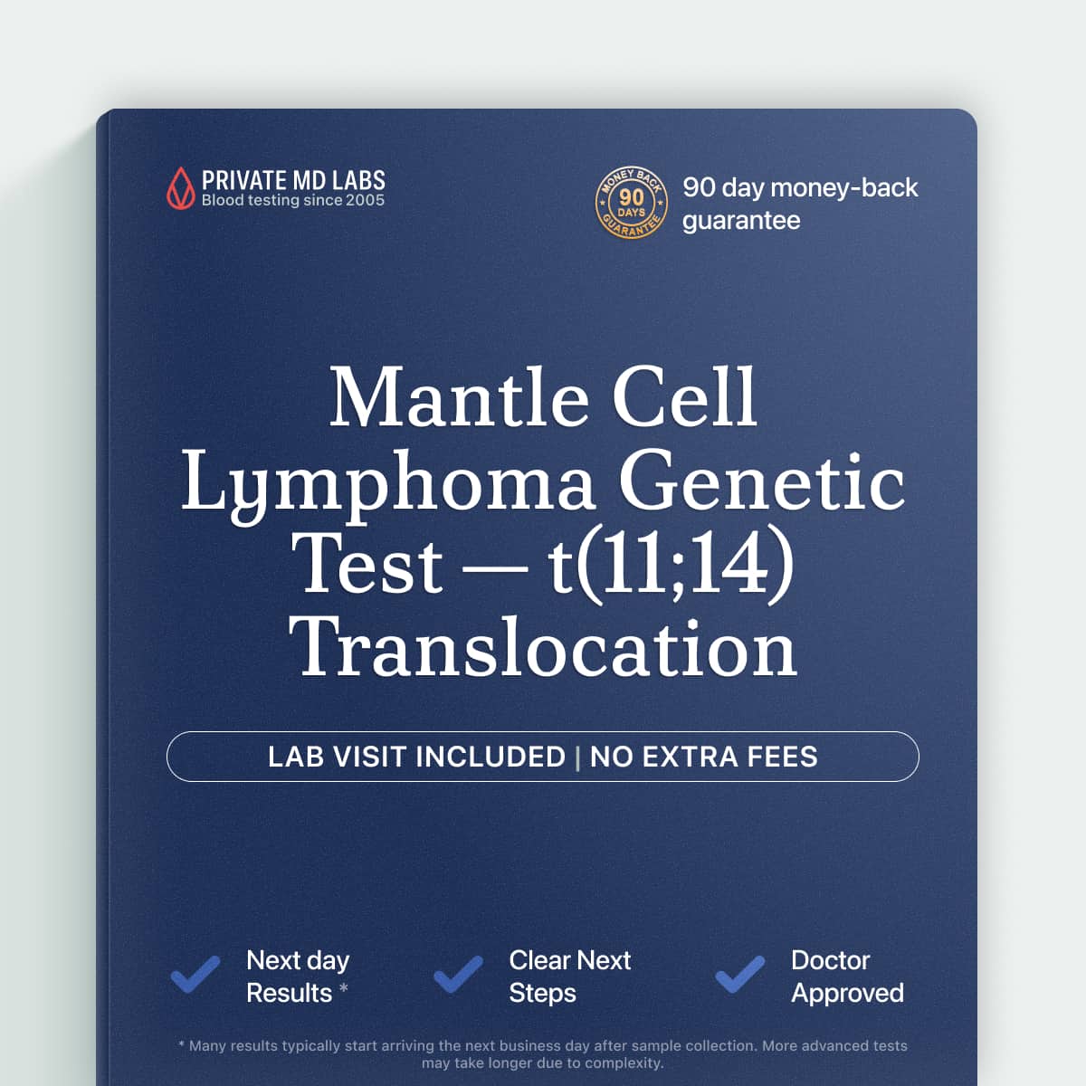 Specialized genetic test for mantle cell lymphoma monitoring and diagnosis confirmation