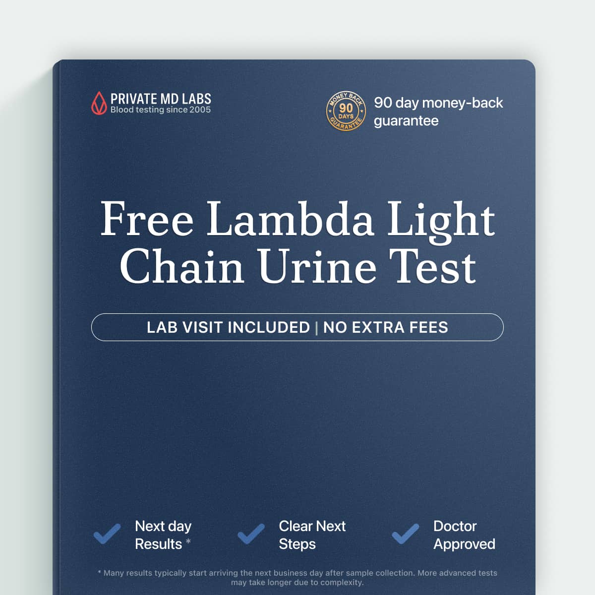 Urine free light chain test for detecting plasma cell disorders like myeloma