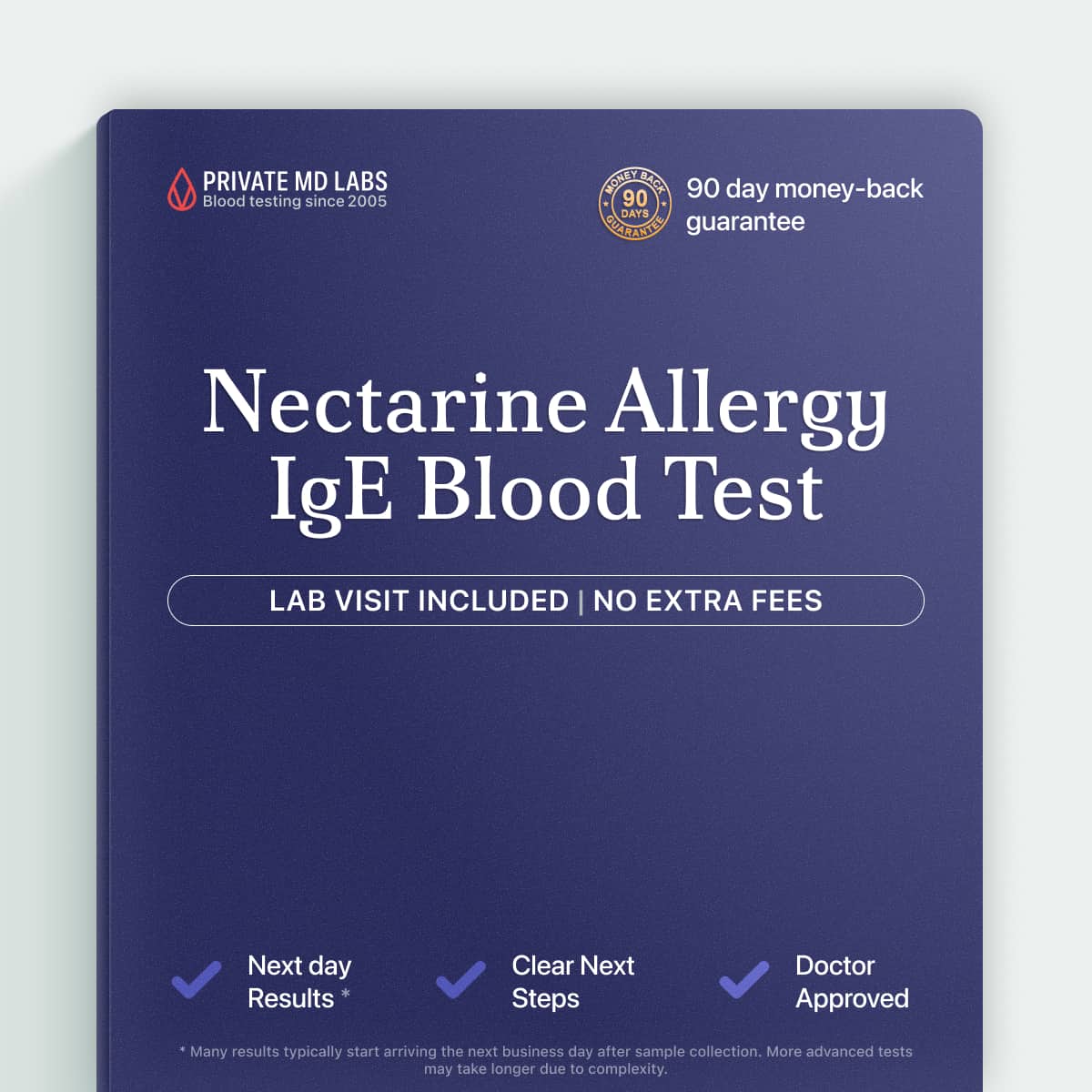 Nectarine allergy IgE blood test for people with fruit reactions or food sensitivities