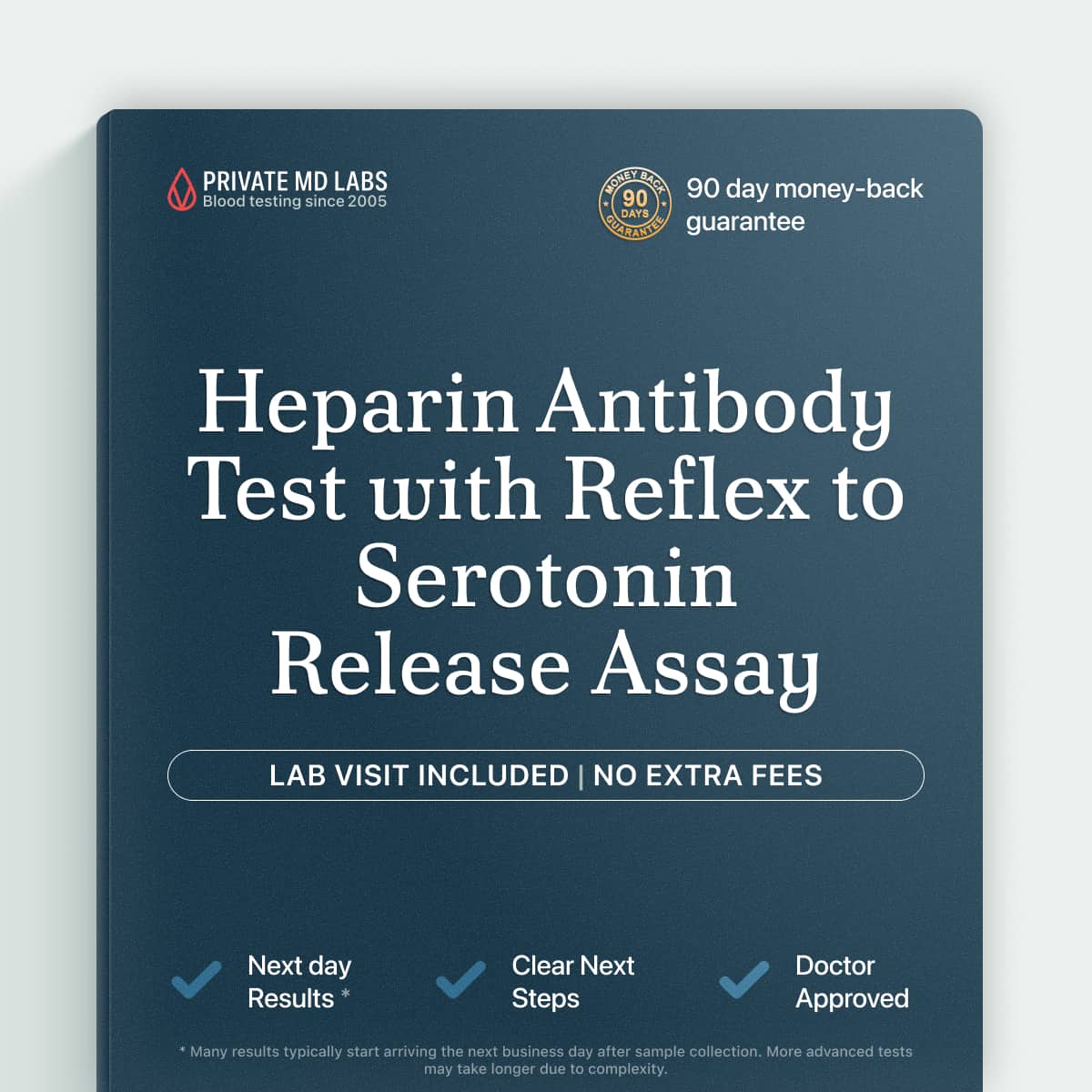 Specialized blood test for detecting heparin-induced platelet antibodies and clotting risk