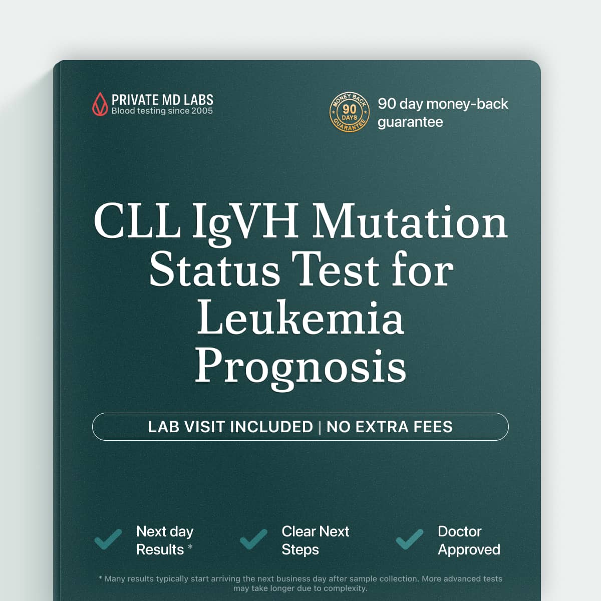 Specialized leukemia test for CLL patients checking IgVH gene mutation status
