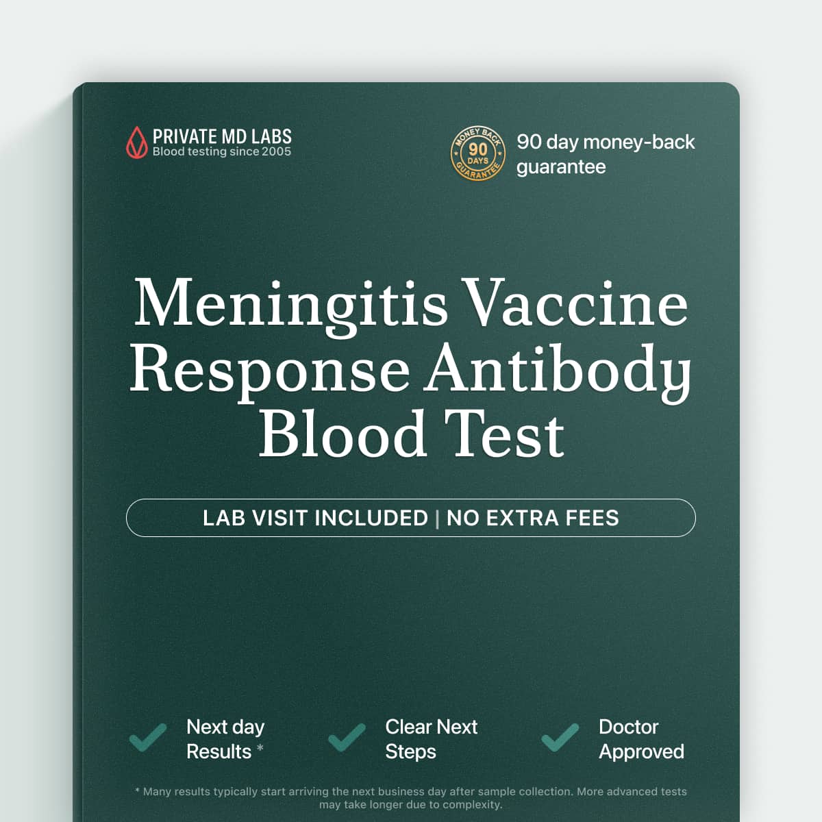 Meningococcal vaccine response test checking immune protection after meningitis vaccination