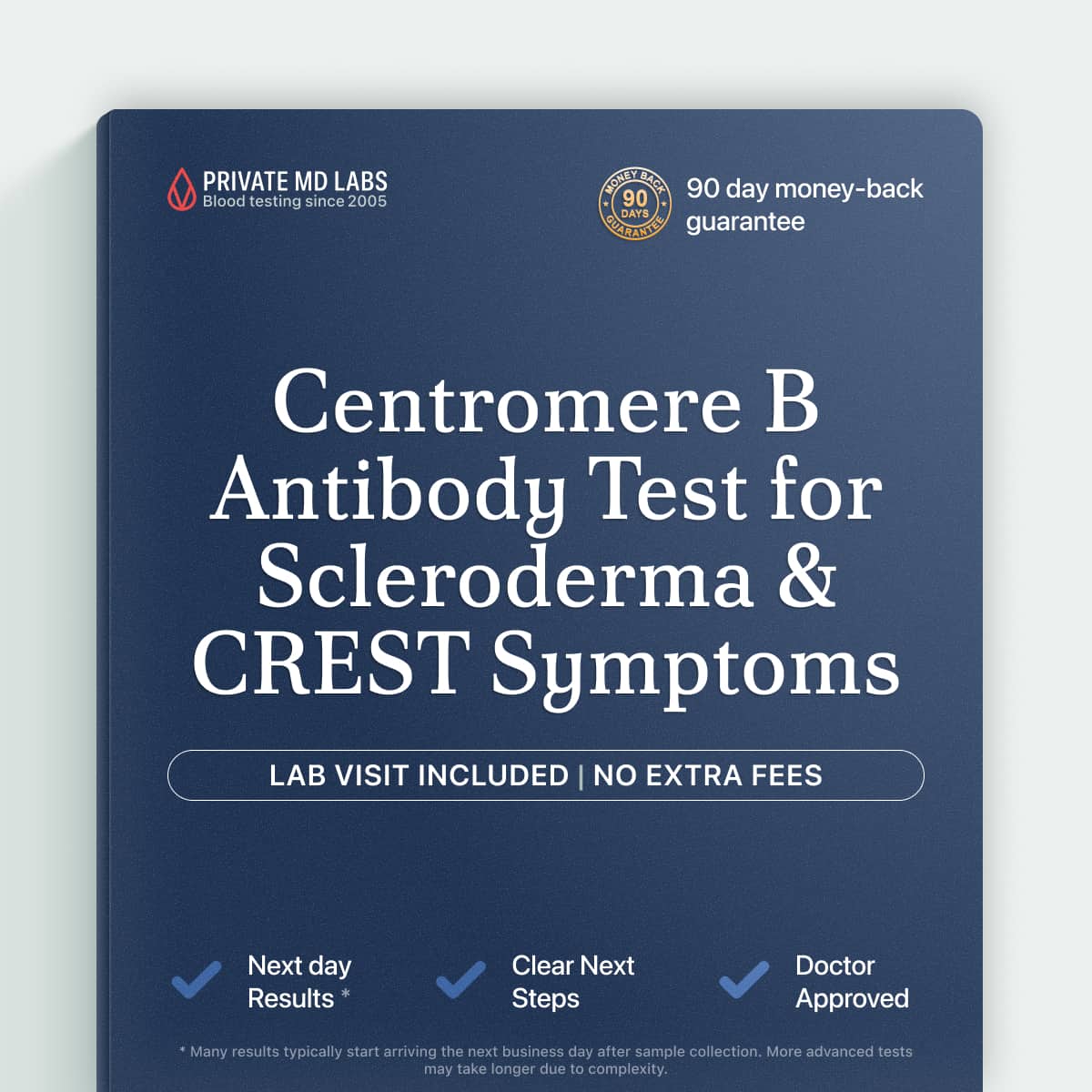 Centromere B antibody test for diagnosing CREST syndrome and scleroderma symptoms