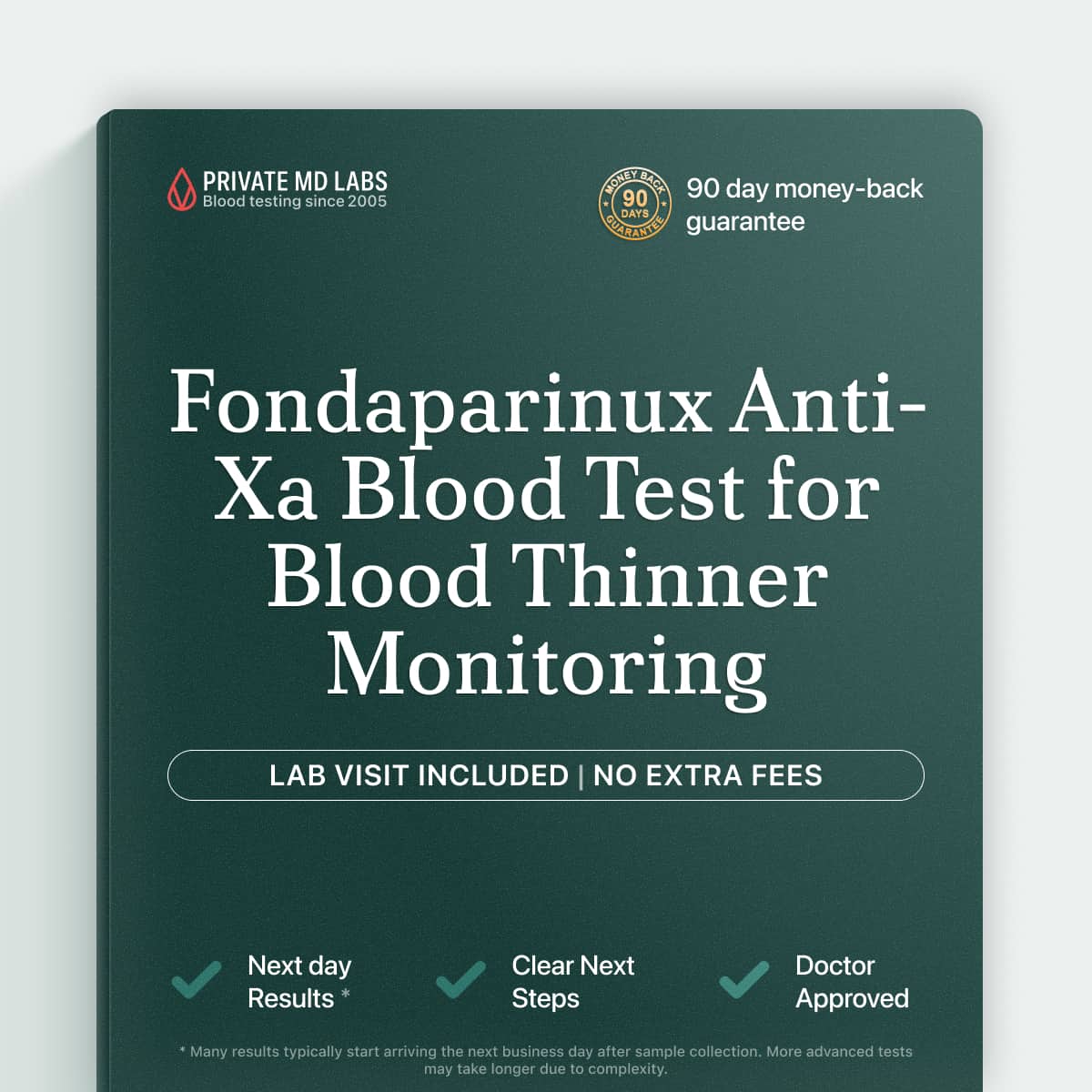 Fondaparinux anti-Xa blood test for monitoring blood thinner therapy levels