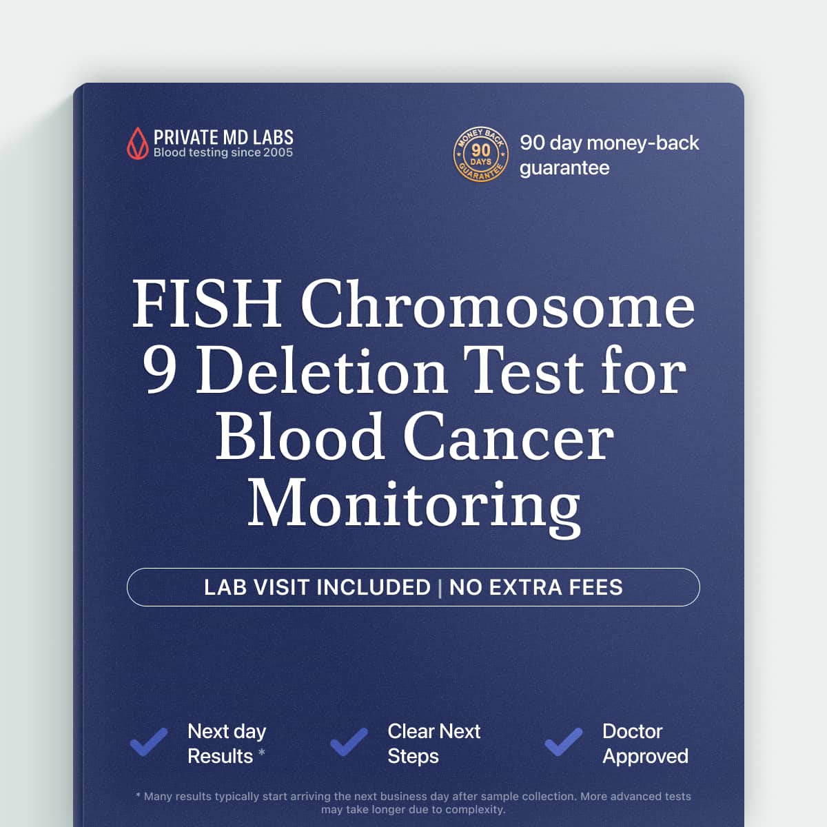 FISH test for leukemia patients monitoring chromosome 9p21 deletion abnormalities
