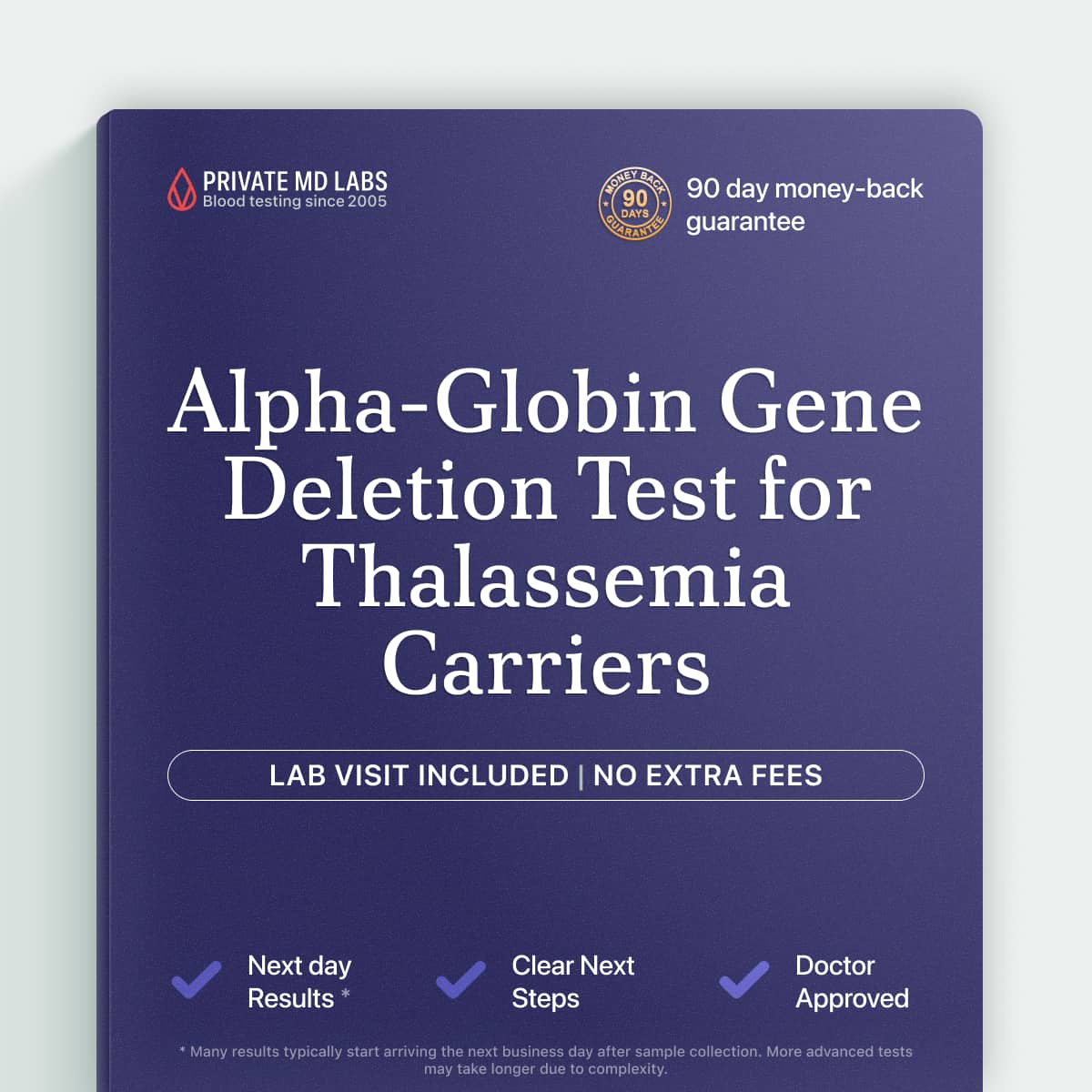 Genetic test for families checking alpha-thalassemia carrier status and gene deletions