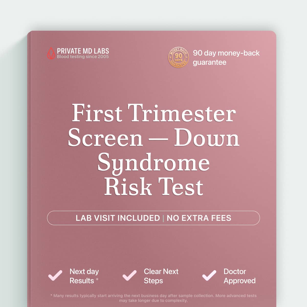 First trimester prenatal screening test for expecting mothers checking Down Syndrome risk