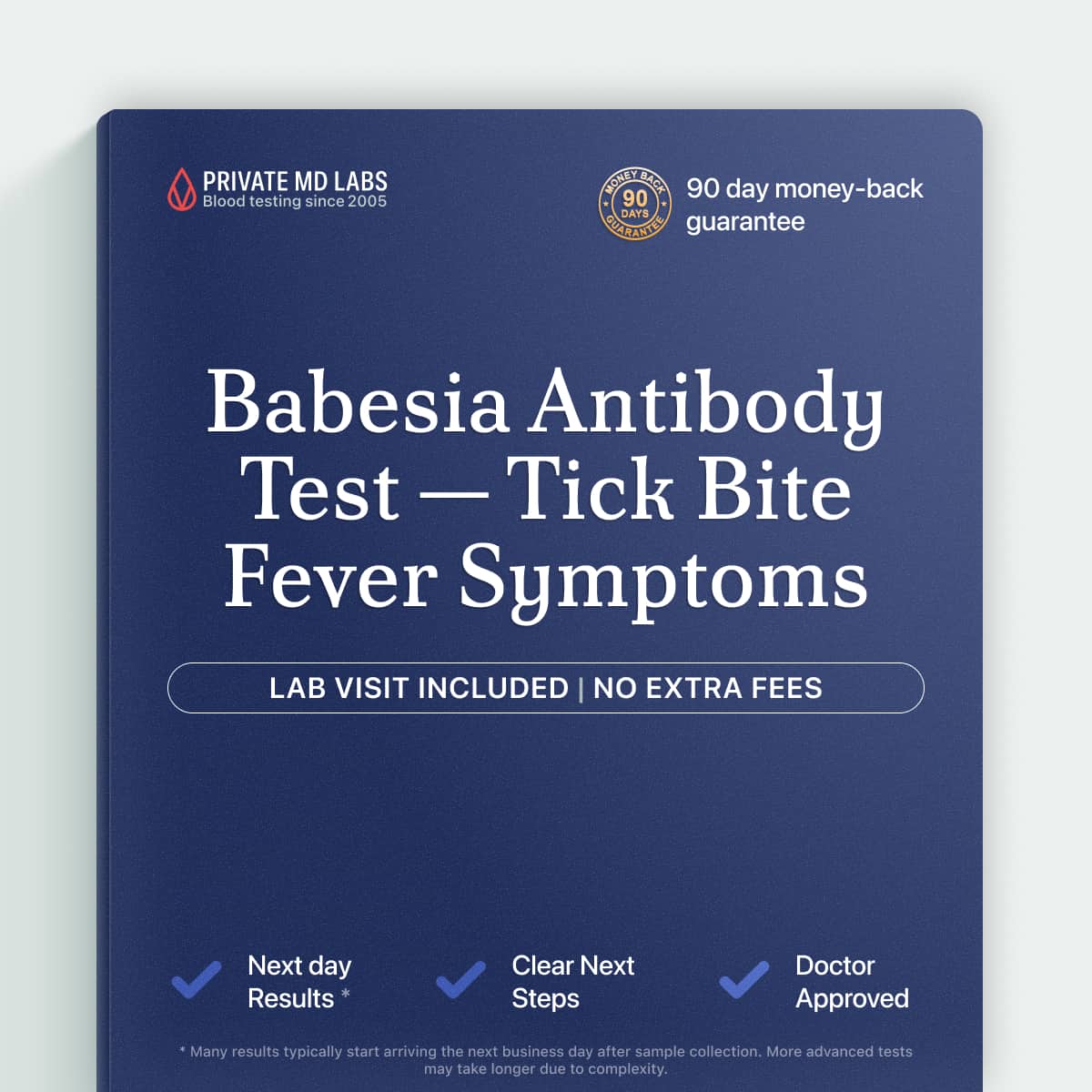 Babesia antibody test for those with tick bites and flu-like symptoms
