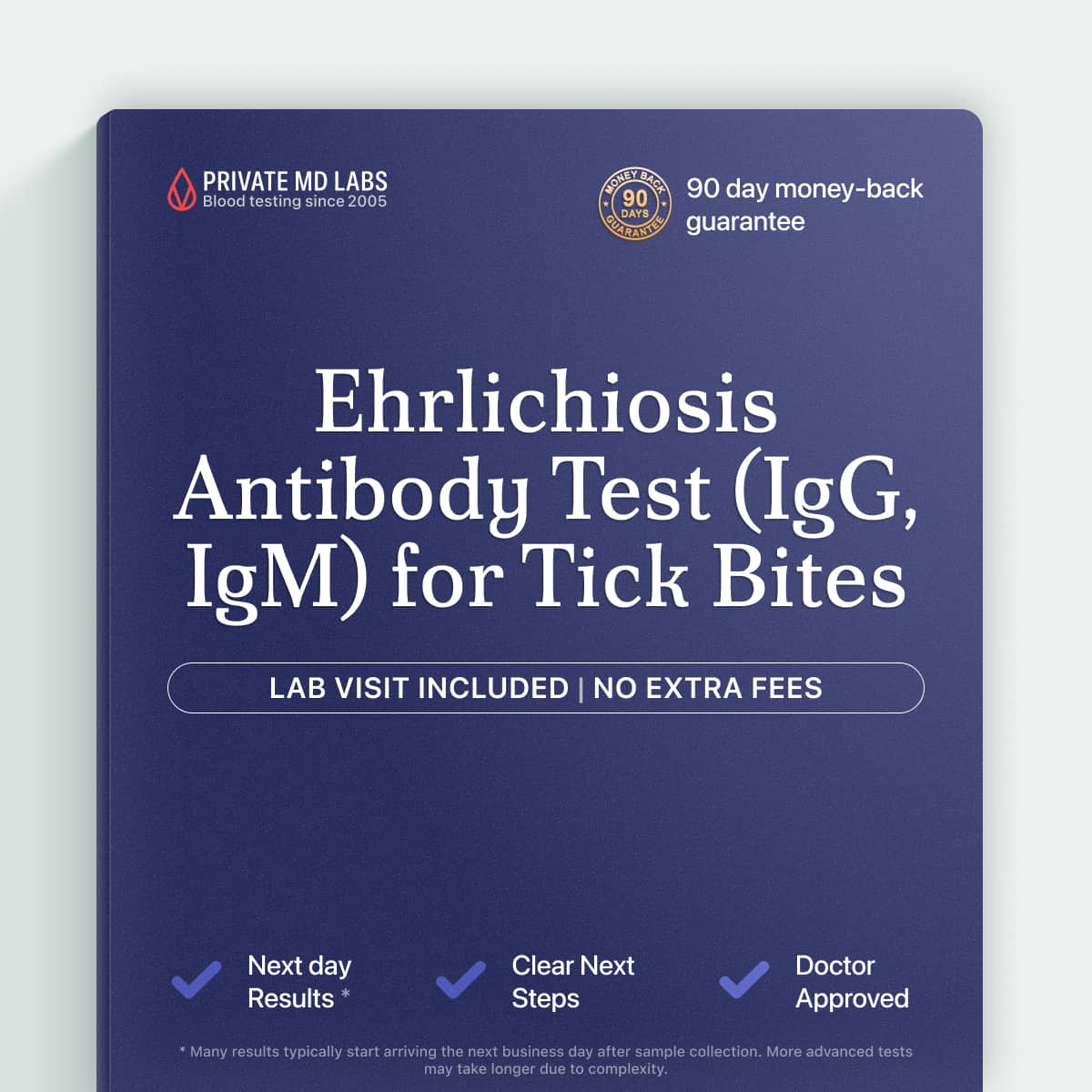 Ehrlichia antibody test for tick bite symptoms like fever and rash