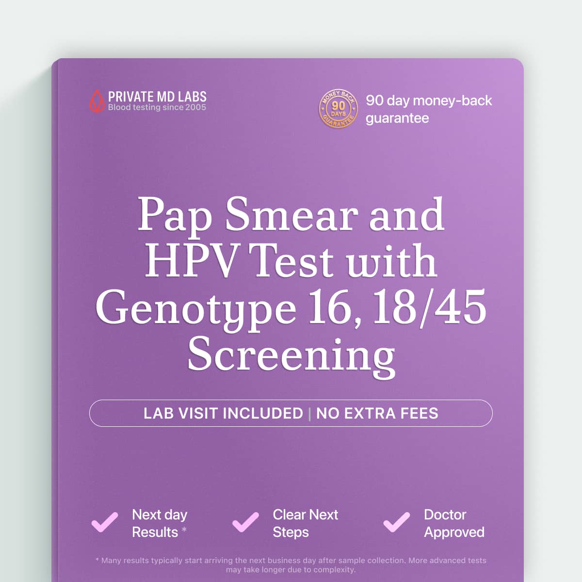 Pap and HPV mRNA test for women checking cervical cell and HPV changes