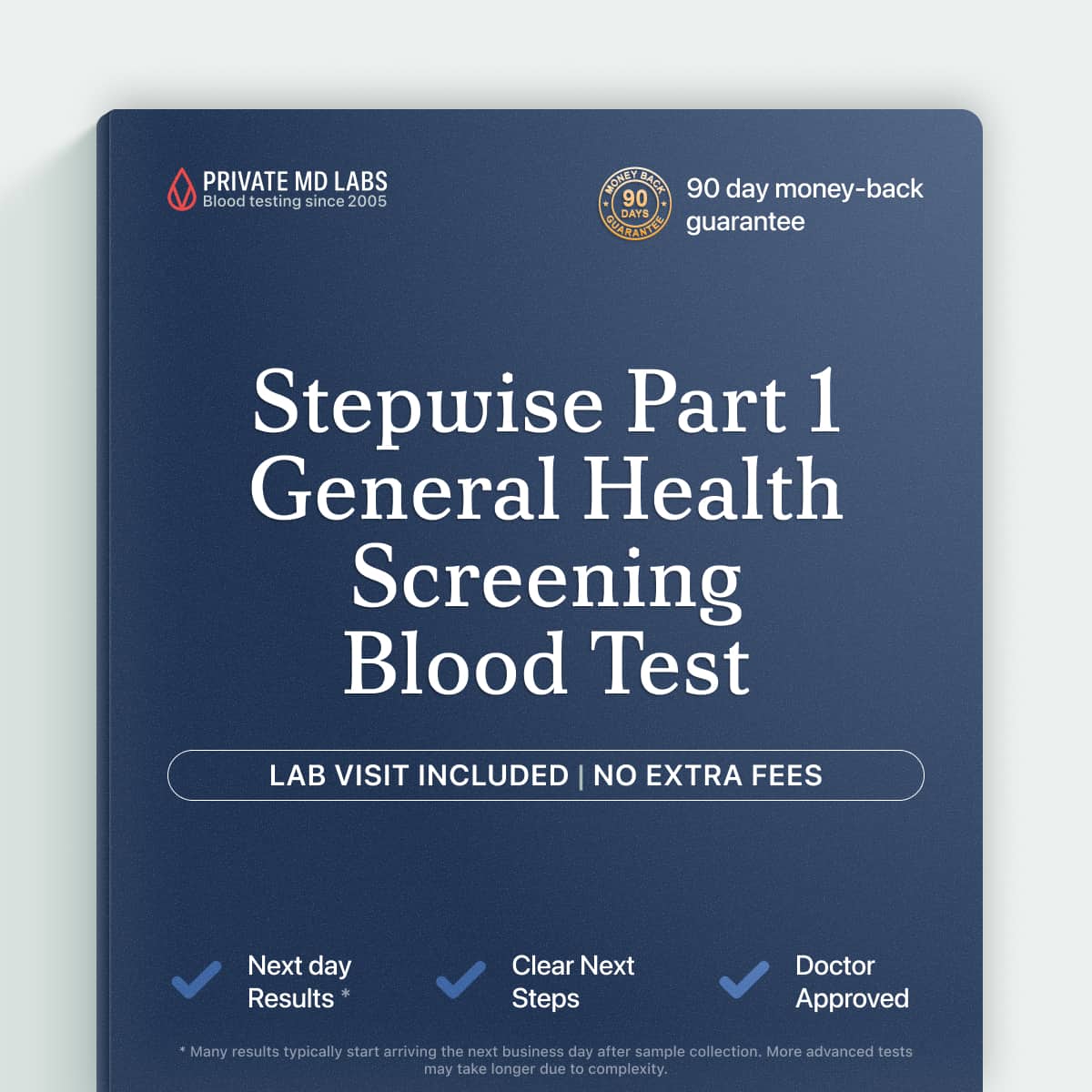 Stepwise Part 1 lab test panel for general health screening and monitoring