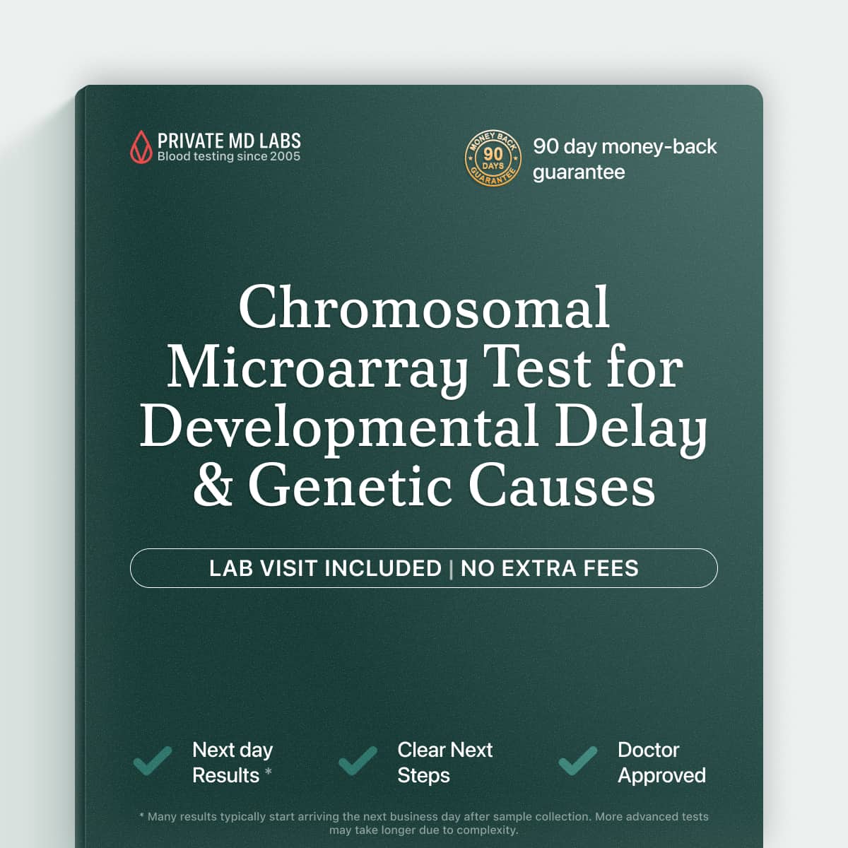 Chromosomal microarray test for developmental delay, intellectual disability, and genetic evaluation
