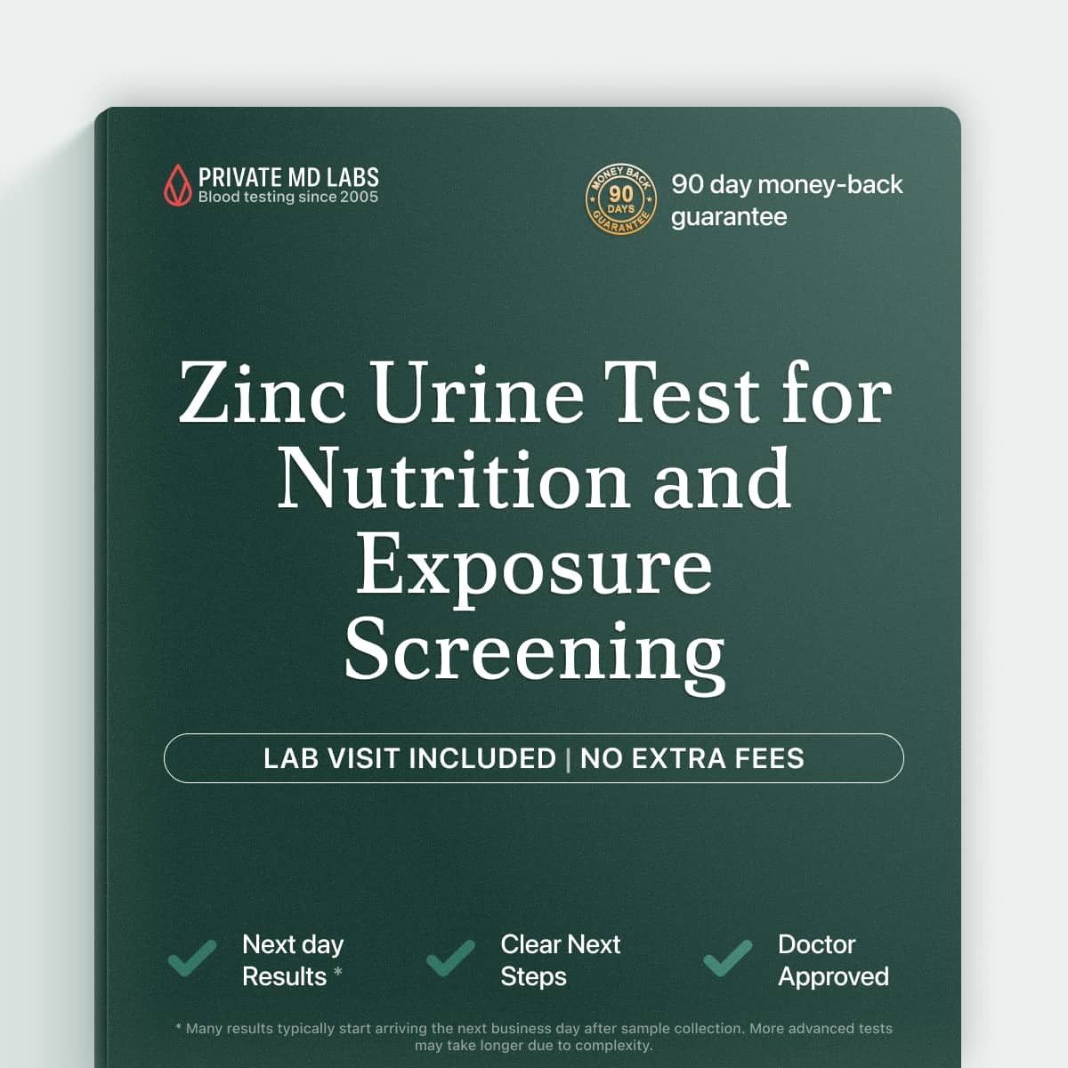 Zinc urine test for checking nutritional status and zinc exposure levels