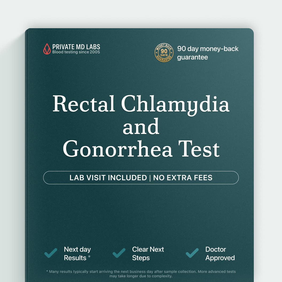Rectal STI test detecting chlamydia and gonorrhoeae for sexually active adults