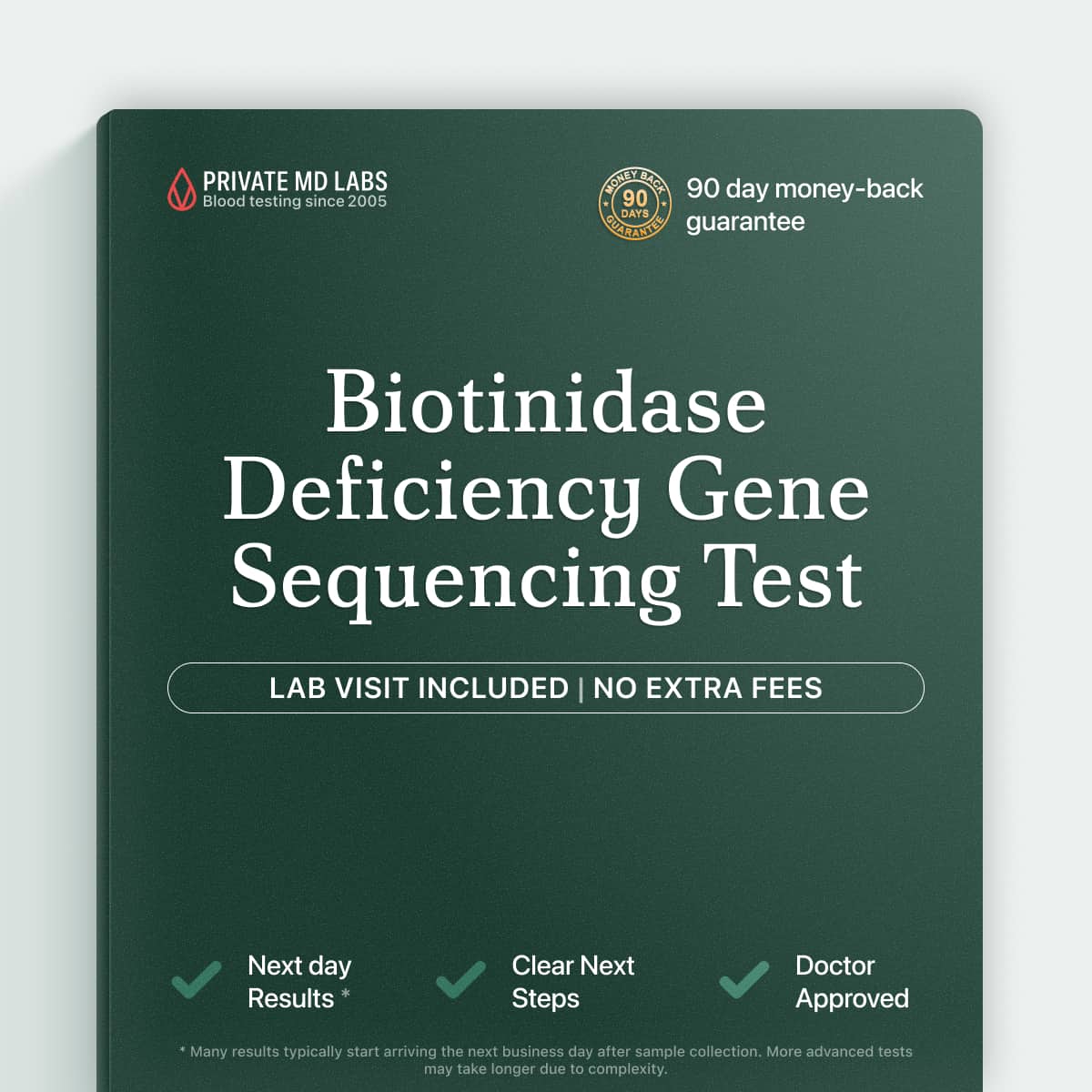 Genetic sequencing test for families with biotinidase deficiency or newborn screening concerns