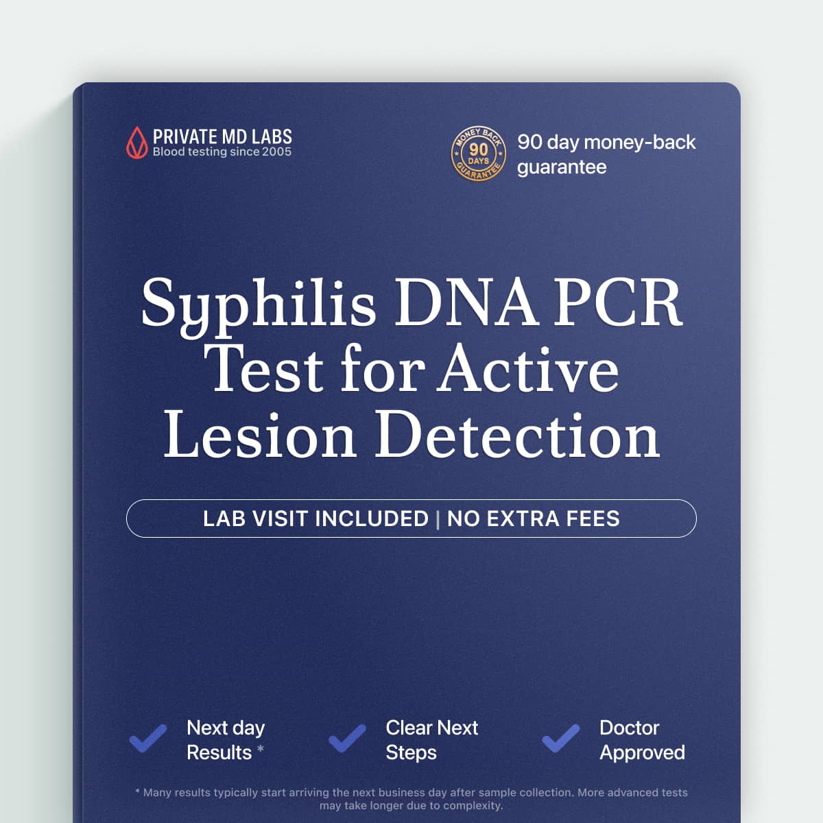Syphilis PCR DNA test for detecting active infection from lesion or CSF samples