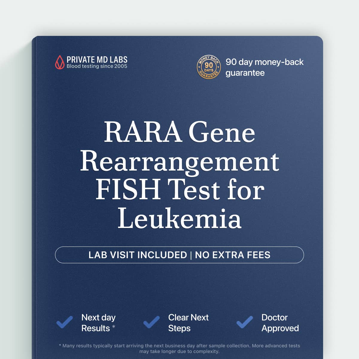 FISH test for RARA gene translocations to help diagnose acute promyelocytic leukemia