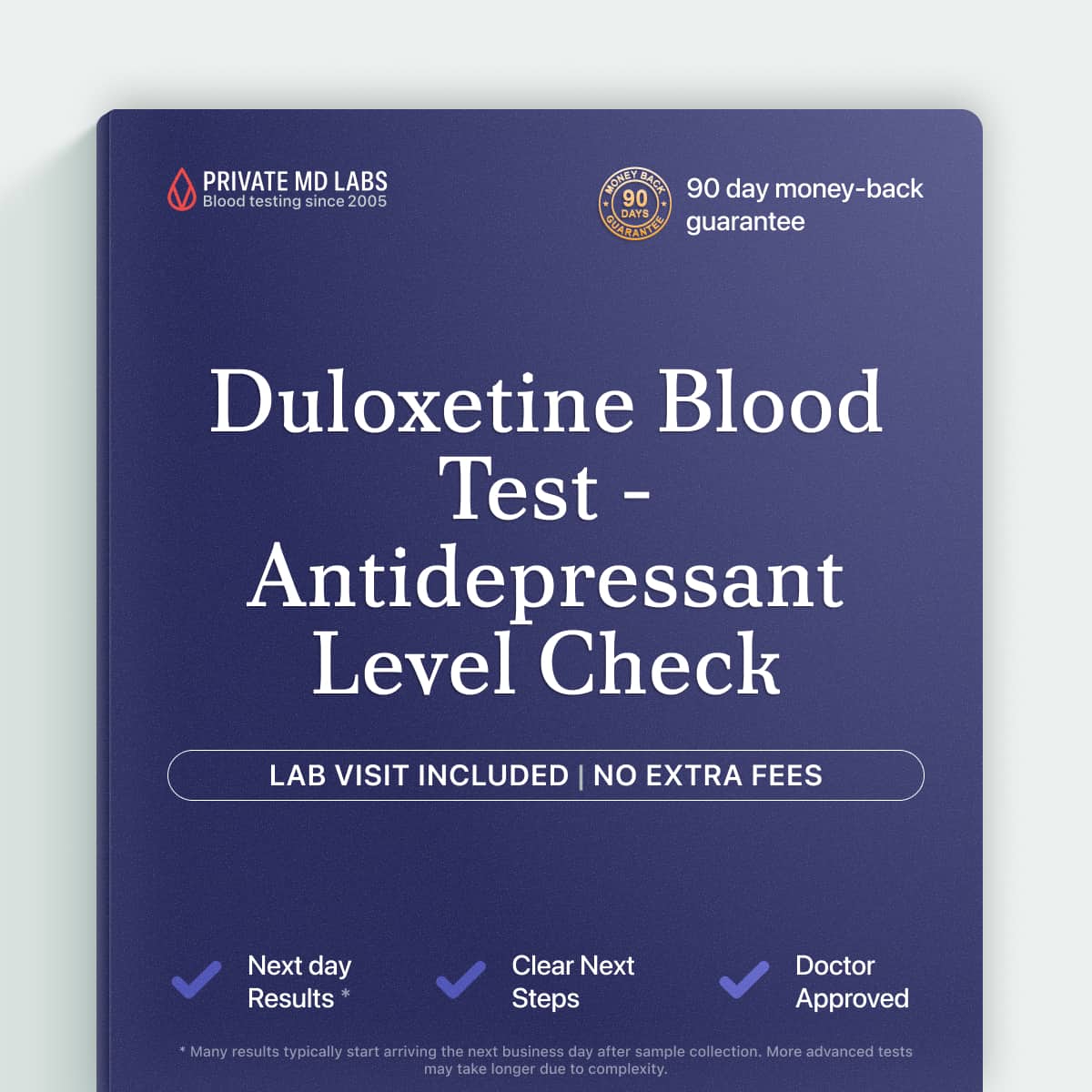 Duloxetine serum test for monitoring antidepressant medication levels in the blood