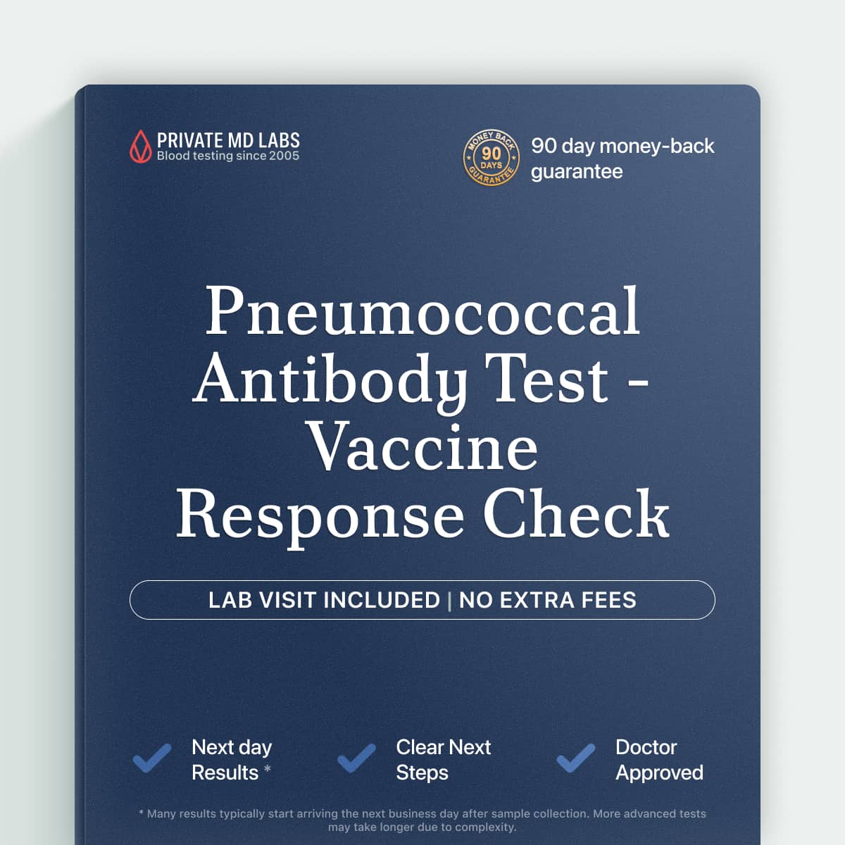 Pneumococcal antibody test checking immune response to vaccination