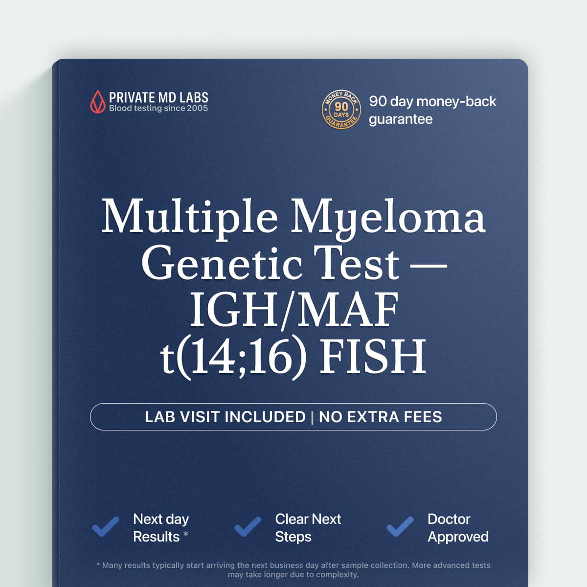 FISH test for multiple myeloma patients checking t(14;16) genetic marker