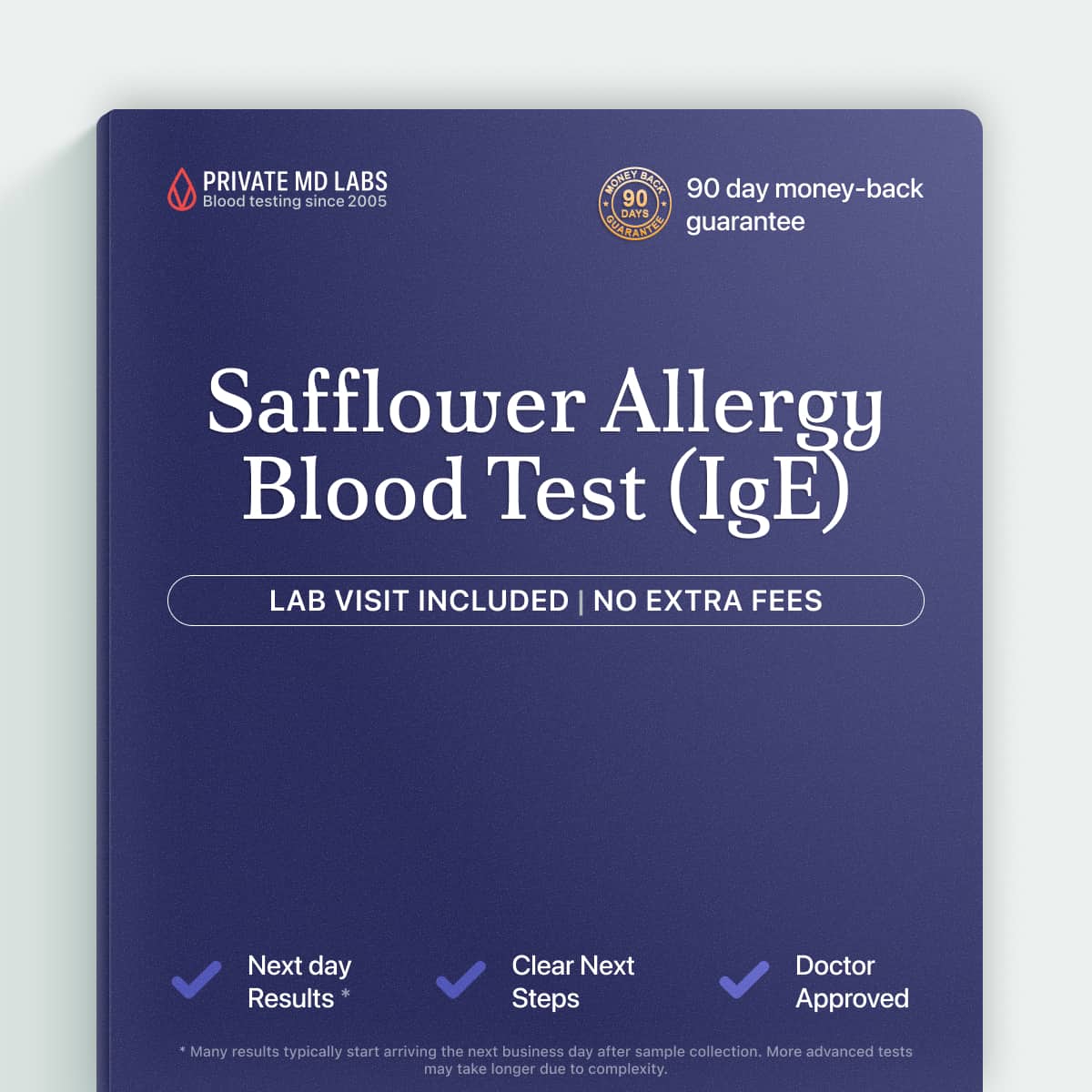 Safflower allergy IgE blood test for people with food or plant sensitivity symptoms