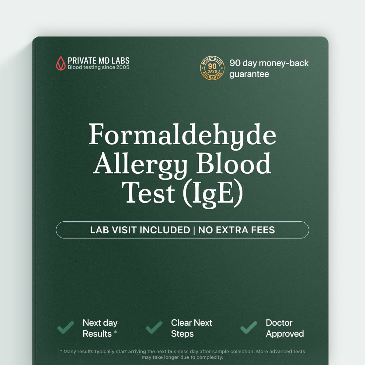 Formaldehyde IgE allergy test for people with reactions to household or industrial products