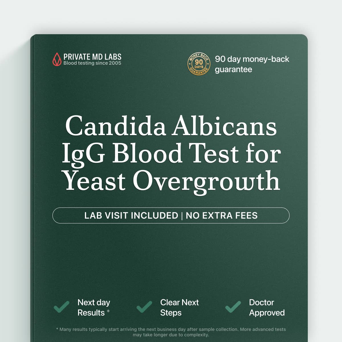 Candida albicans IgG test for digestive issues, bloating, and yeast overgrowth symptoms