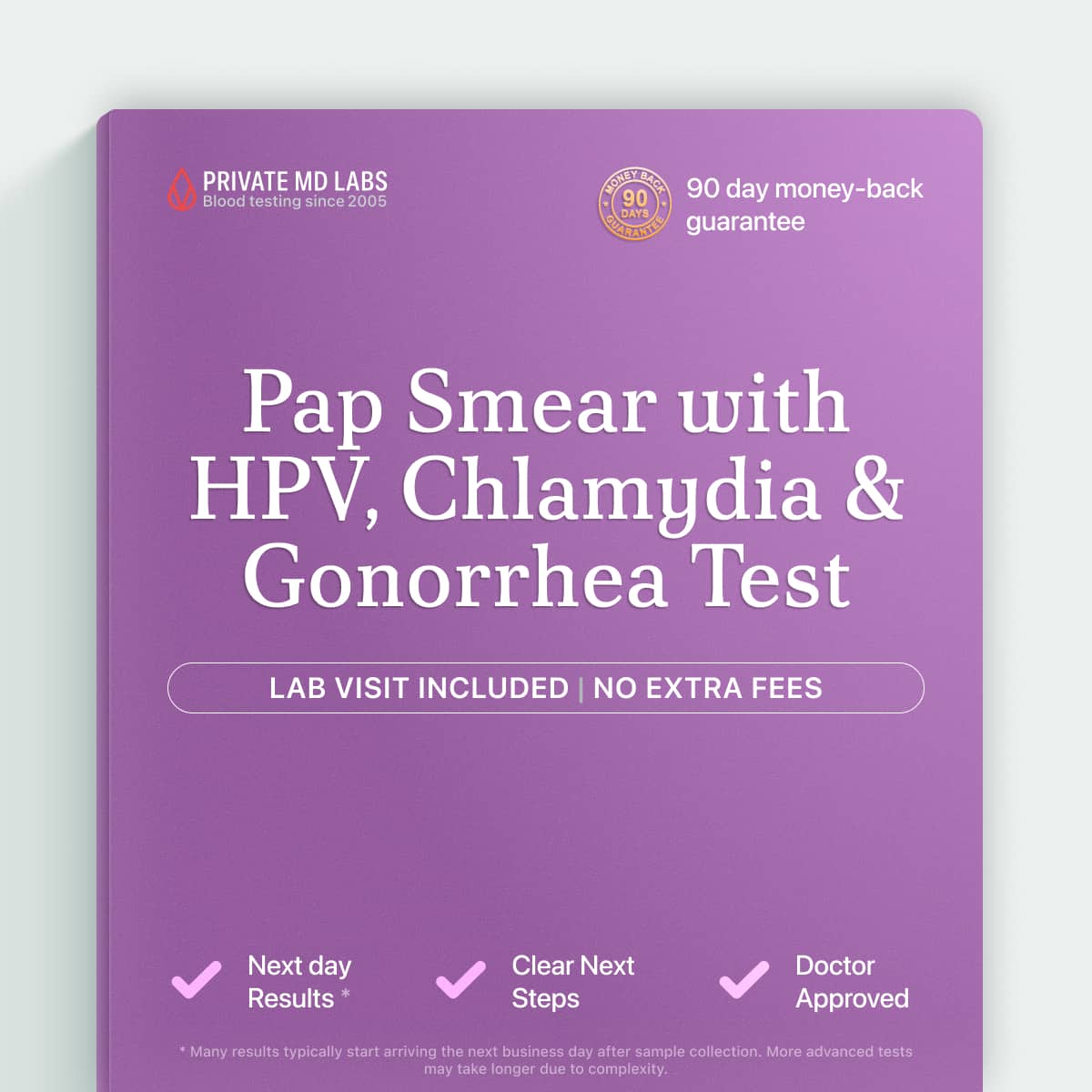 Pap and HPV panel for women screening cervical cancer risk and STI infections