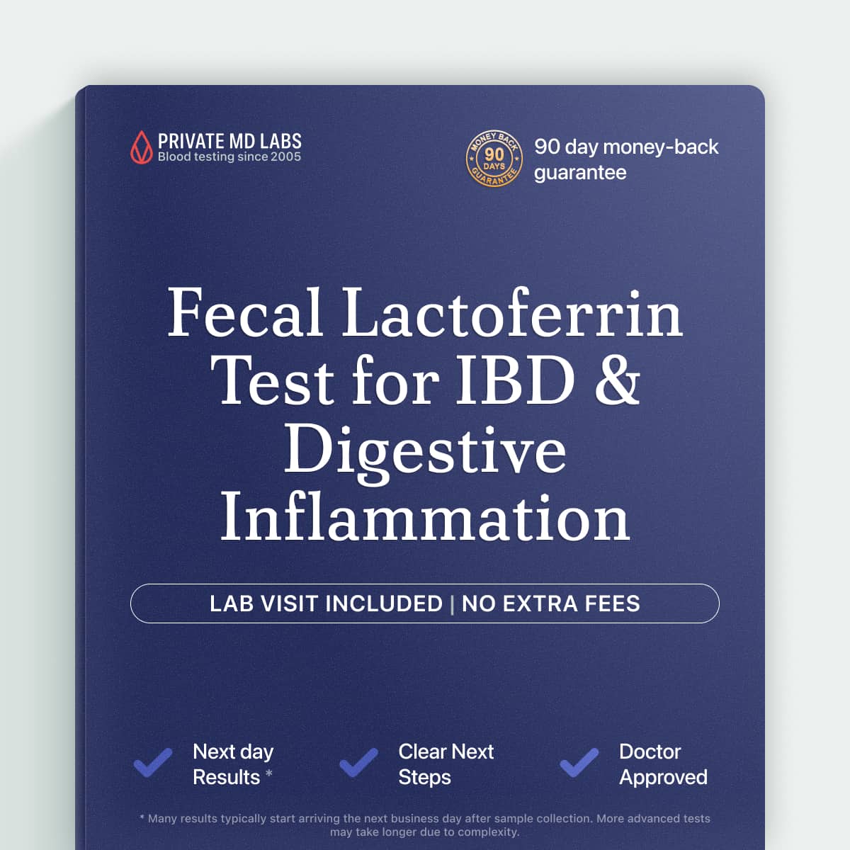 Fecal lactoferrin stool test for digestive inflammation and IBD symptom evaluation