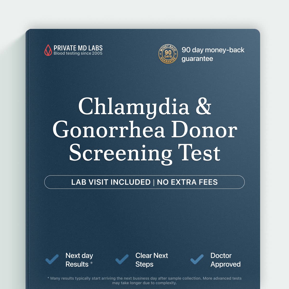 Donor screening test for Chlamydia and Gonorrhea required for egg or sperm donation