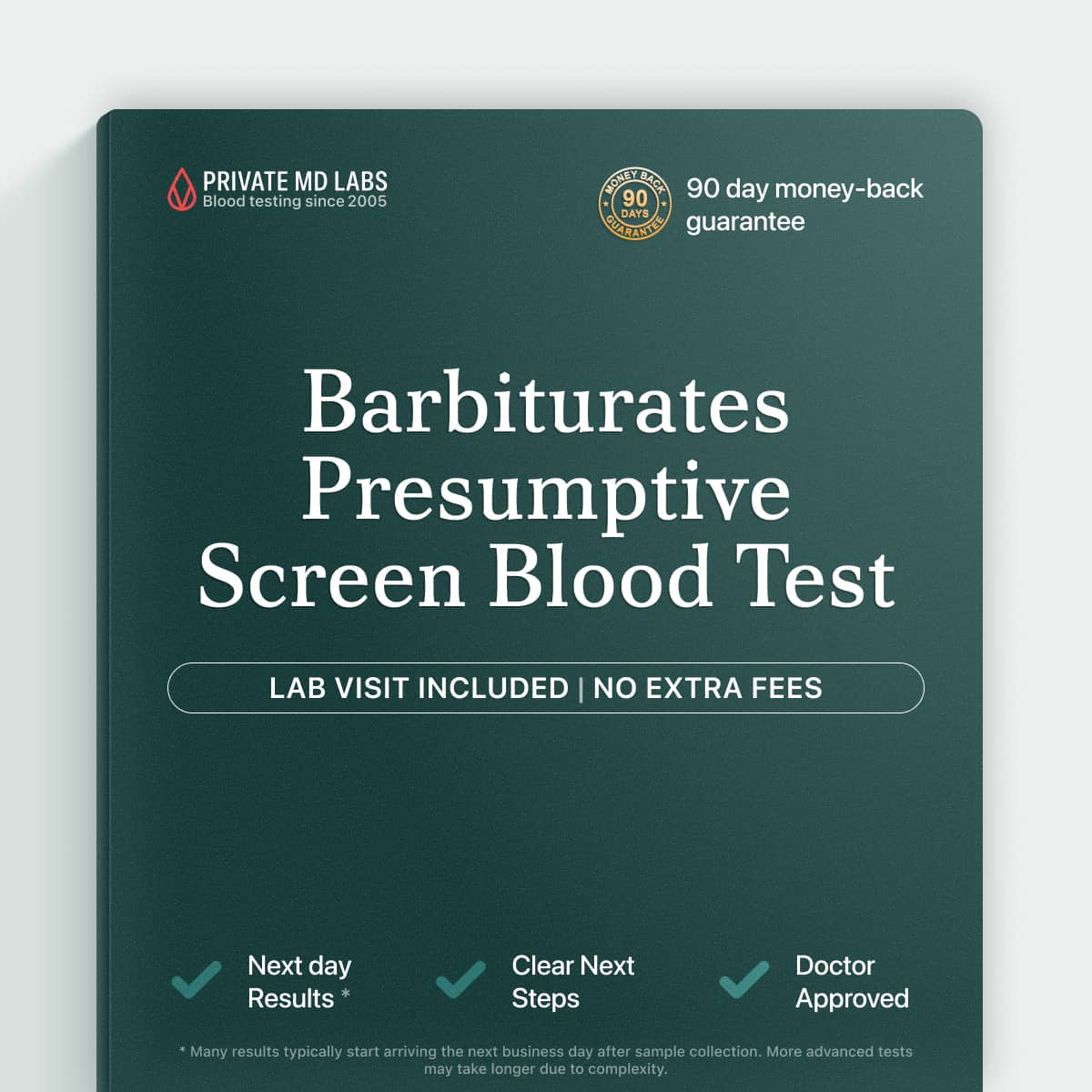 Barbiturates presumptive screen serum test for detecting sedative drug use