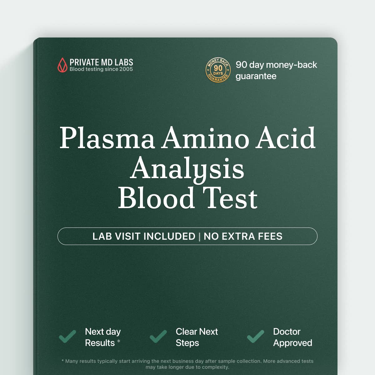 Plasma amino acid test for nutrition, metabolism, and protein balance concerns