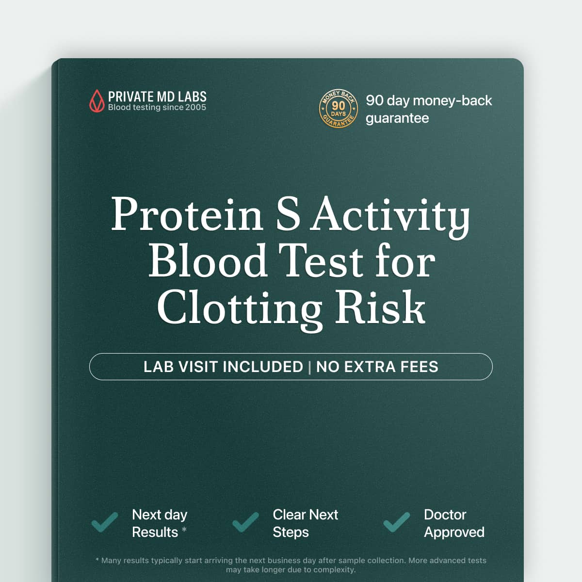Protein S Activity test for evaluating unexplained blood clot or clotting disorder risk