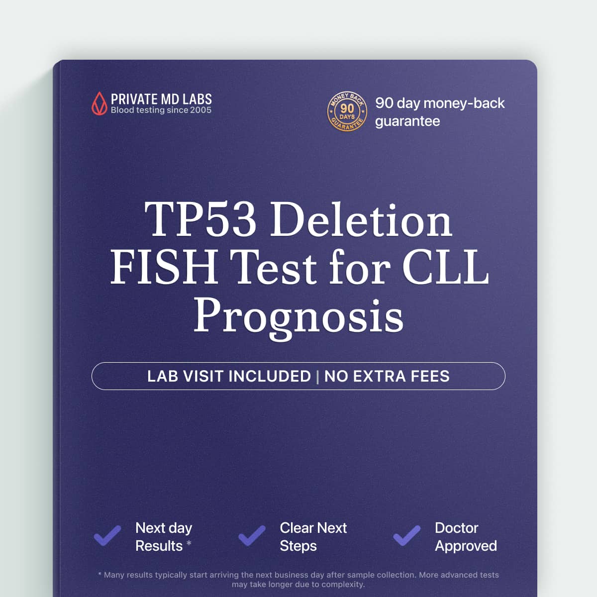 FISH test for TP53 deletion, key genetic marker in CLL/SLL prognosis