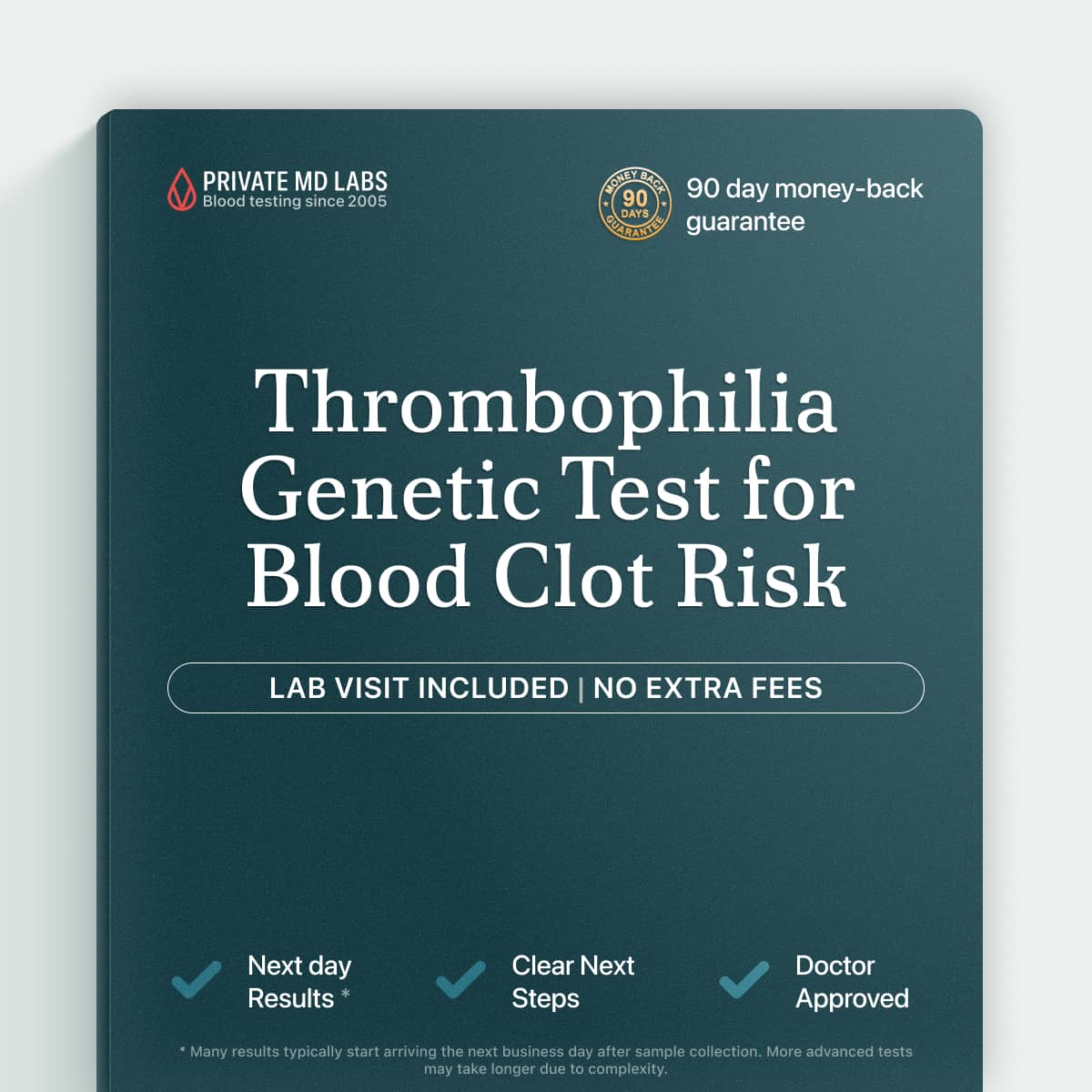 Genetic thrombophilia DNA test for people with family history of blood clots