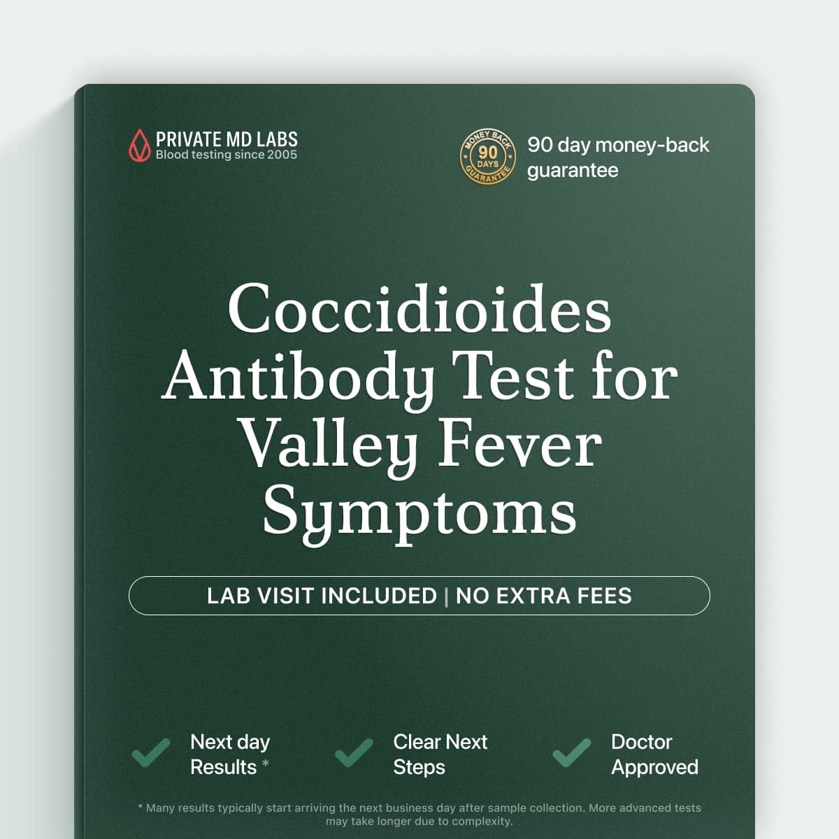 Coccidioides antibody test for diagnosing suspected Valley Fever fungal infection
