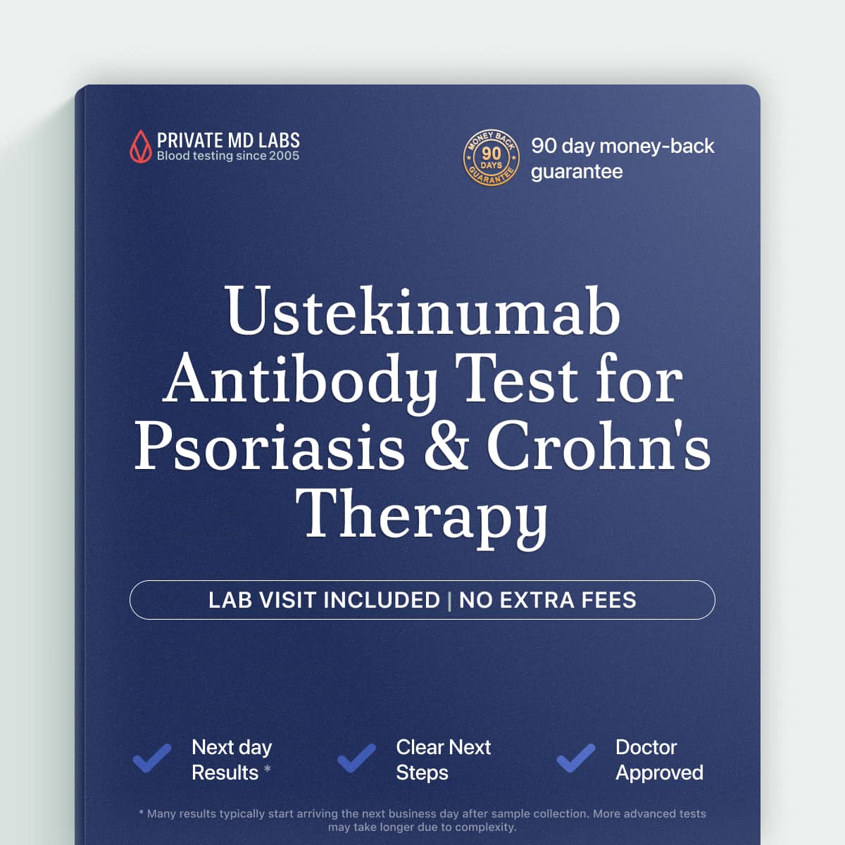 Ustekinumab antibody test for Crohn's, colitis, or psoriasis patients on therapy