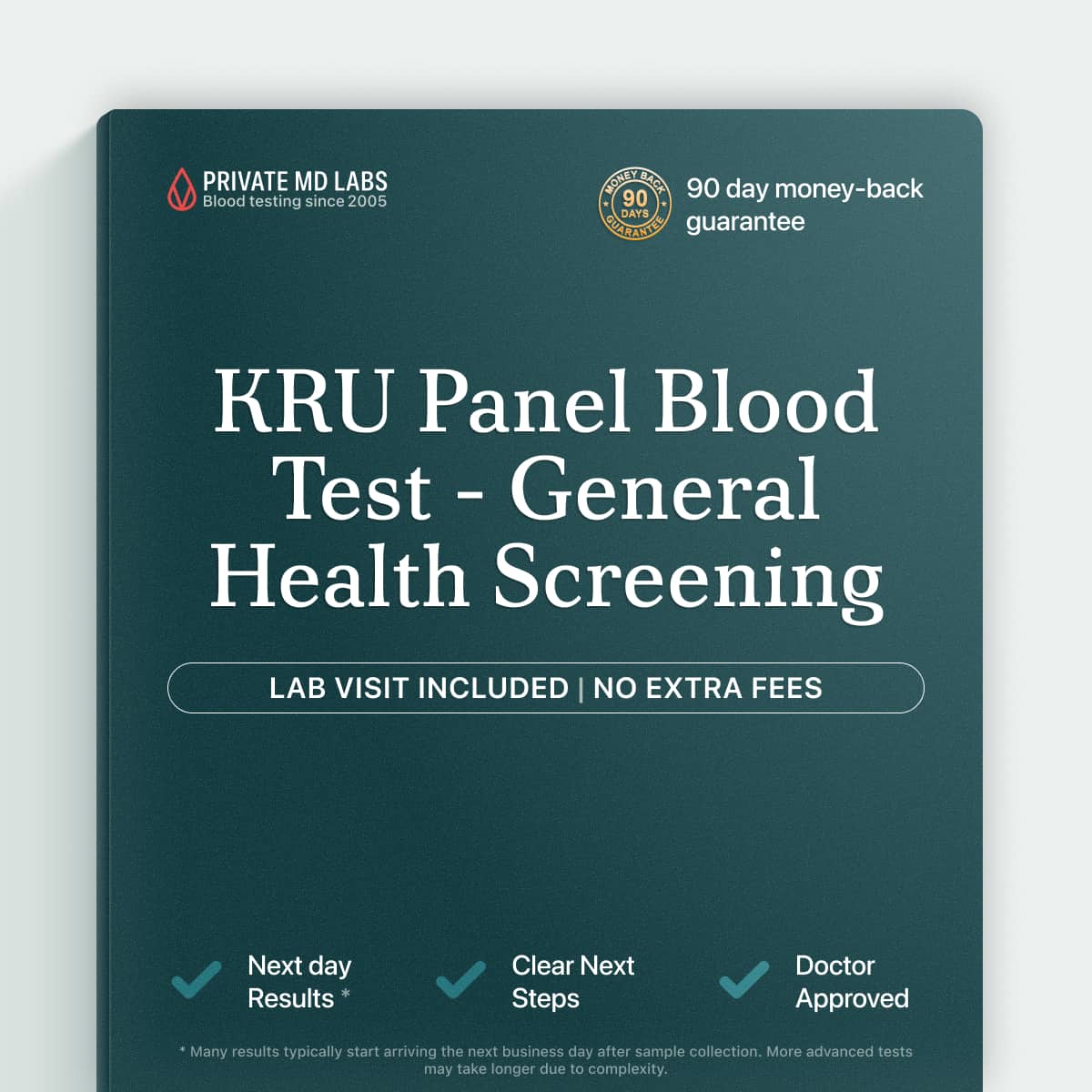 KRU Panel blood test for general health screening and wellness monitoring