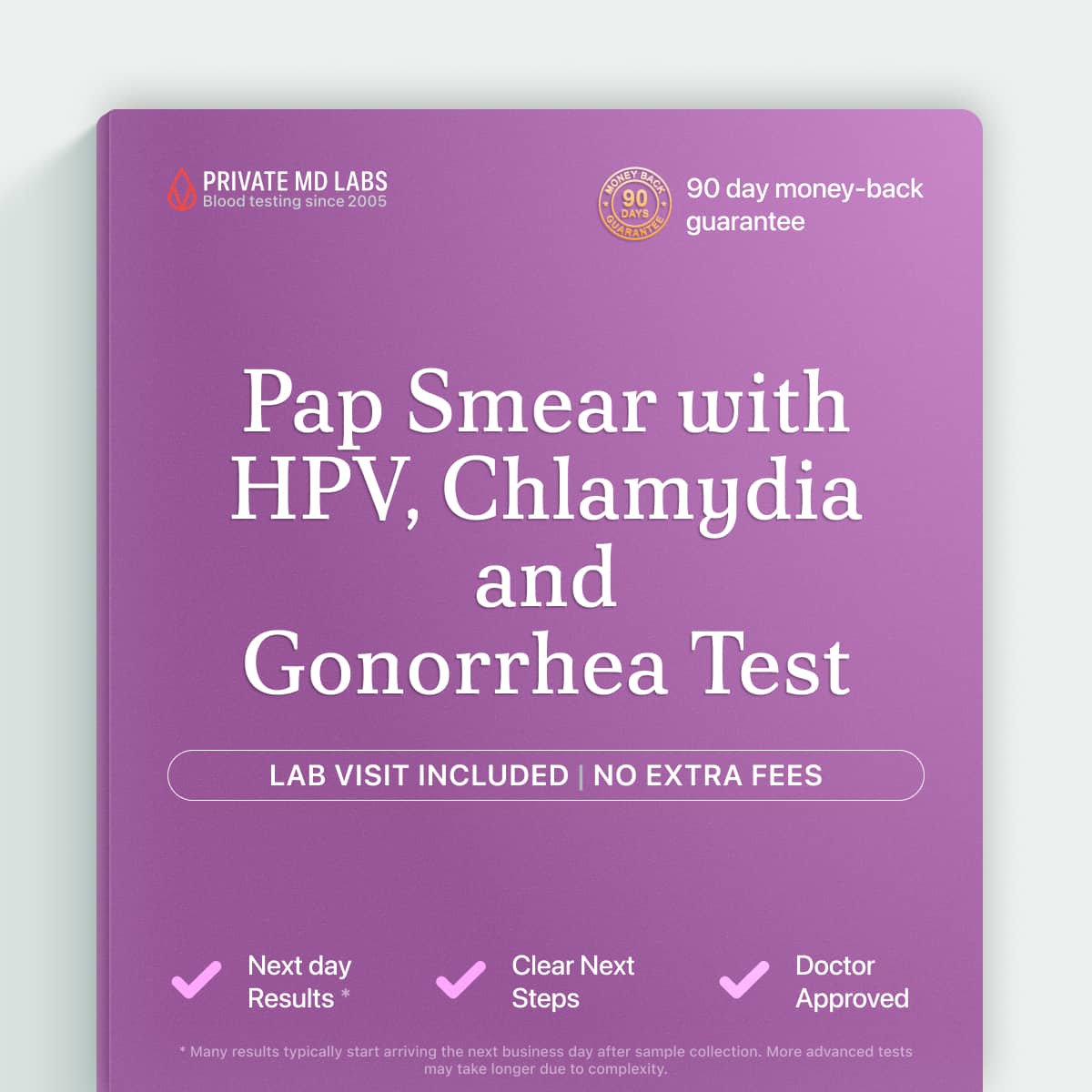 Pap smear with HPV and chlamydia/gonorrhea reflex testing for women's cervical health