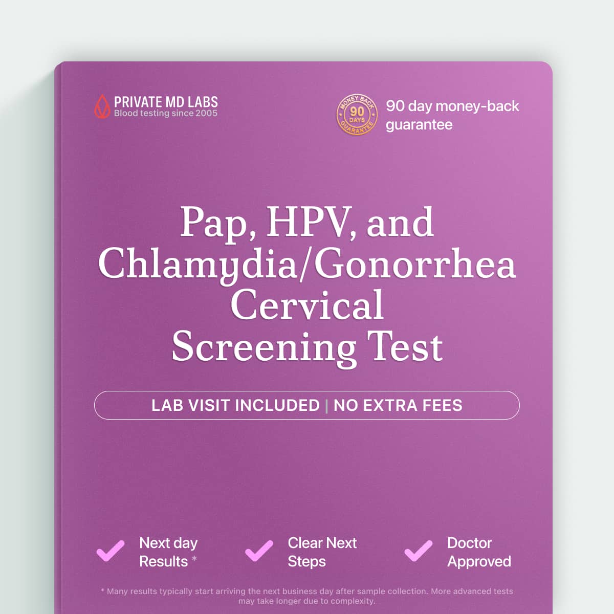 Combined Pap, HPV DNA, and chlamydia/gonorrhea test for women's cervical health screening