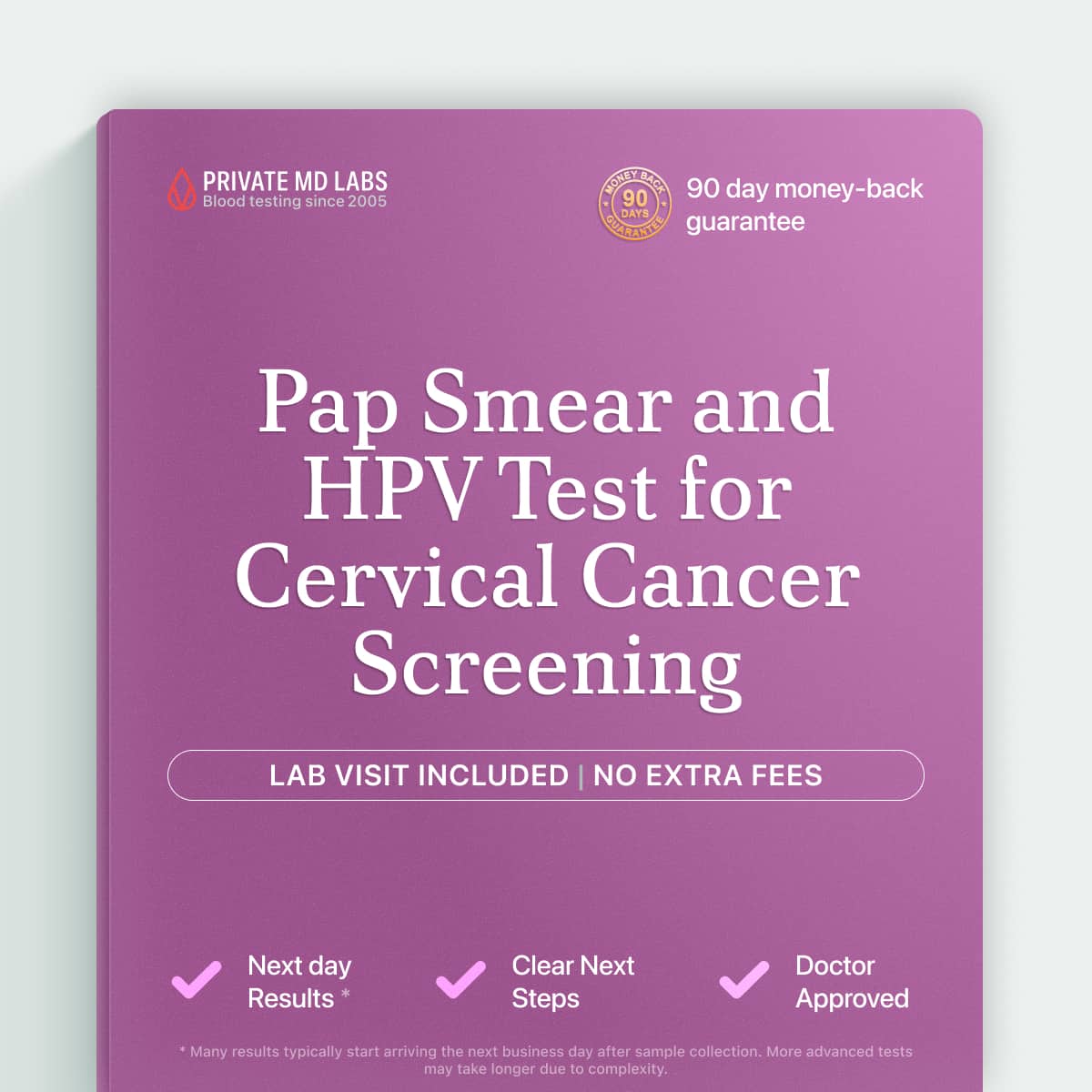Cervical cancer screening test for women checking Pap and HPV results