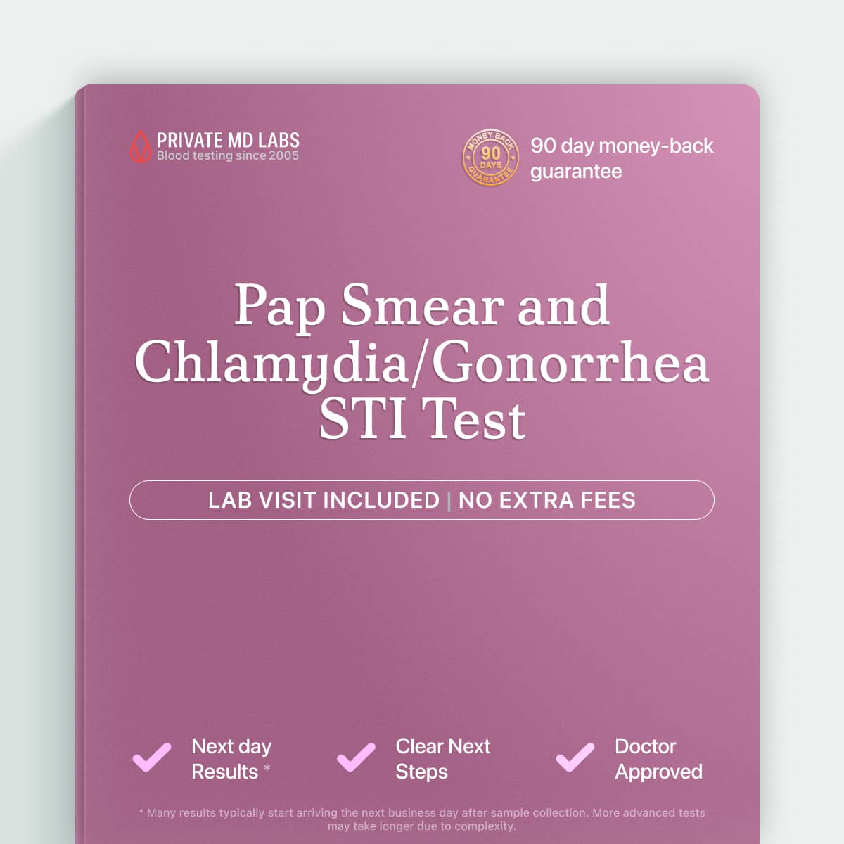 Pap and chlamydia/gonorrhea test for women's cervical and STI screening