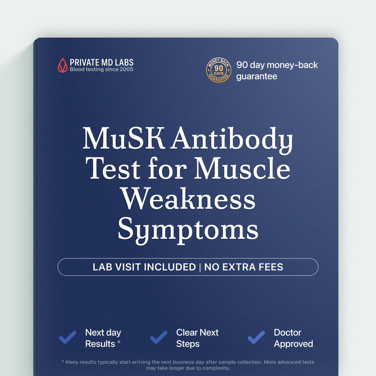 MuSK antibody test for diagnosing muscle weakness and myasthenia gravis symptoms