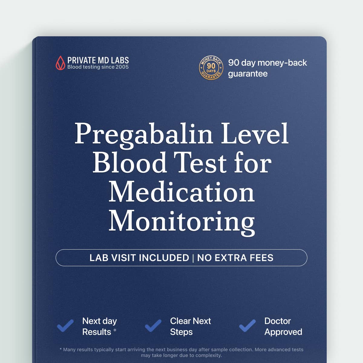 Pregabalin drug level test for patients monitoring seizure or fibromyalgia medication