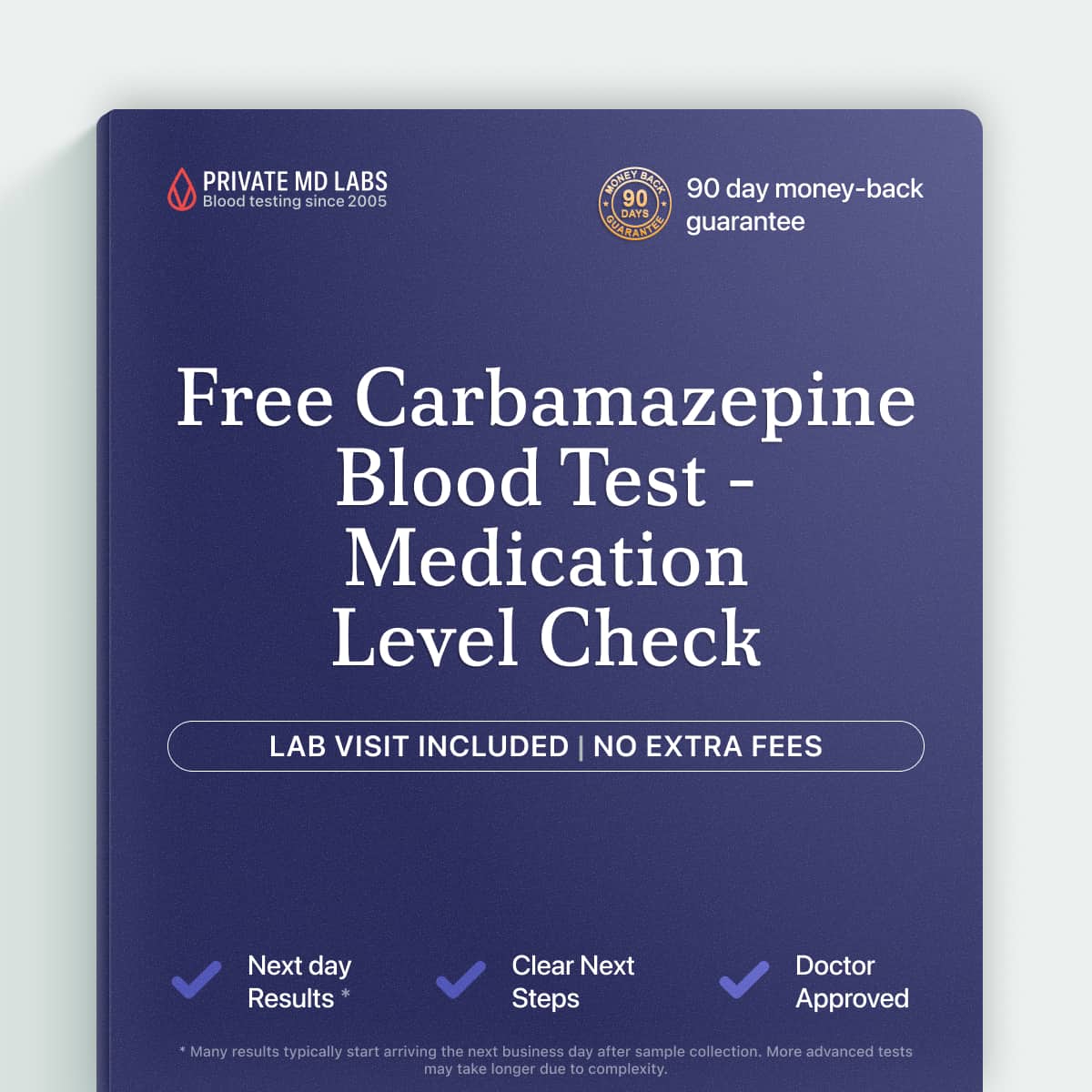 Free carbamazepine blood test for patients monitoring seizure medication levels