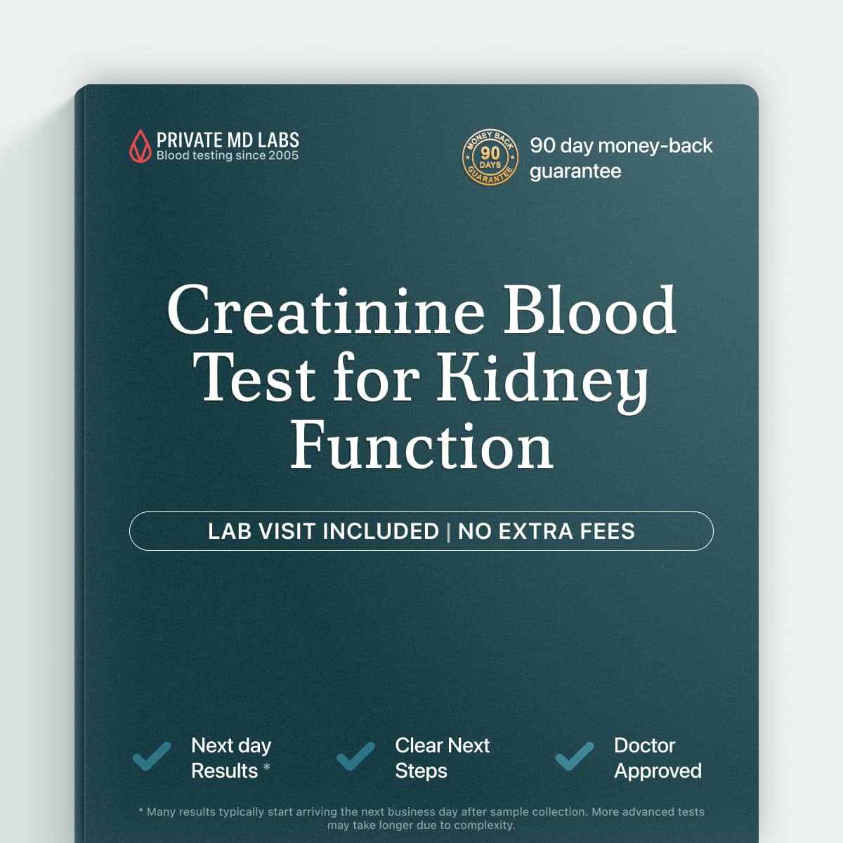 Creatinine blood test for checking kidney function and filtering ability