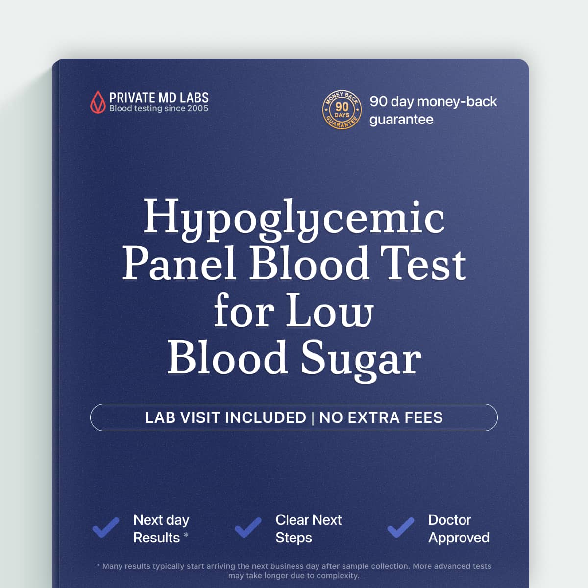 Hypoglycemic panel testing blood sugar regulation for fatigue and dizziness symptoms