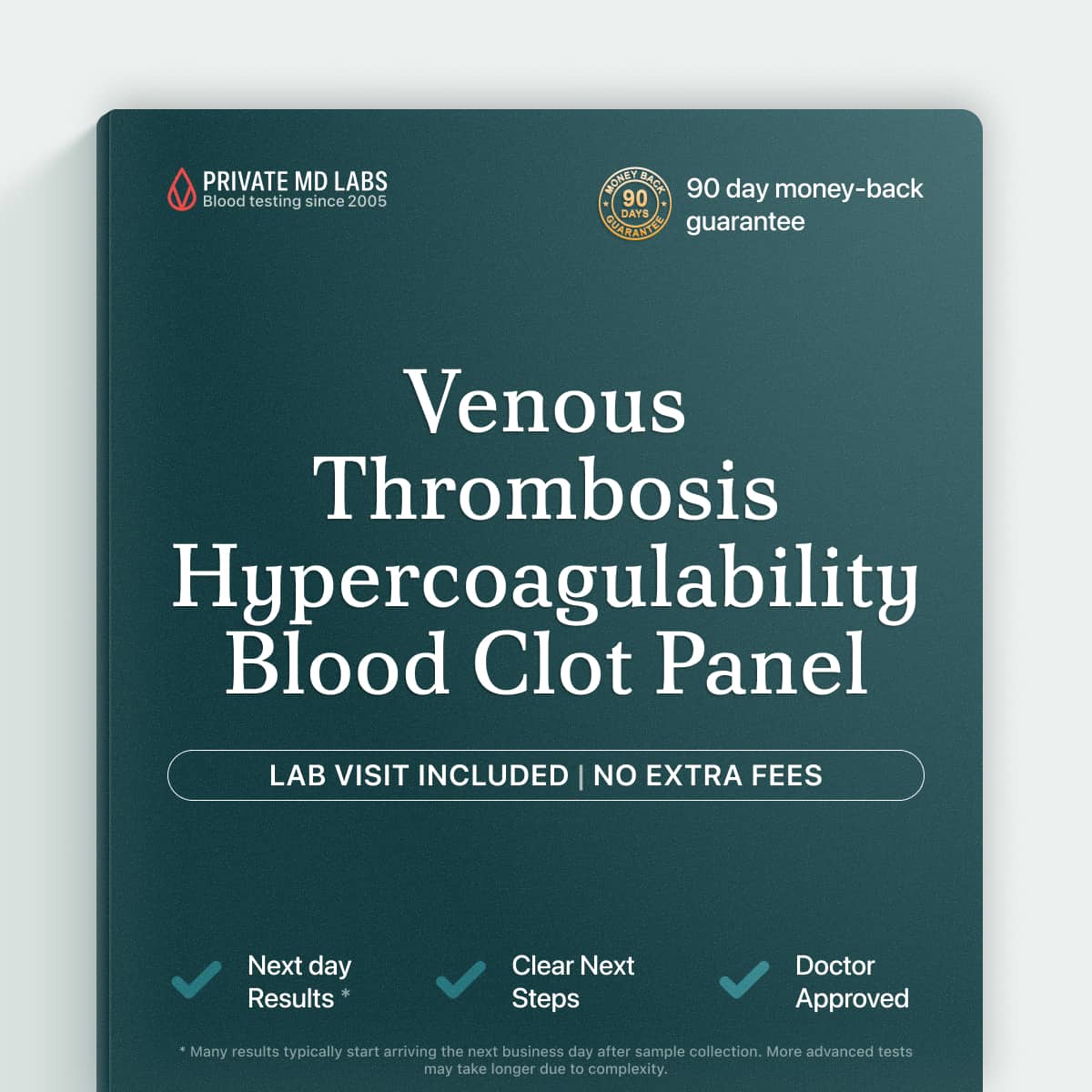 Hypercoagulability panel for people with family history of blood clots or DVT