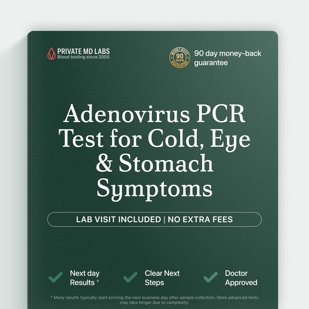 Adenovirus PCR test for detecting active viral infection quickly and accurately
